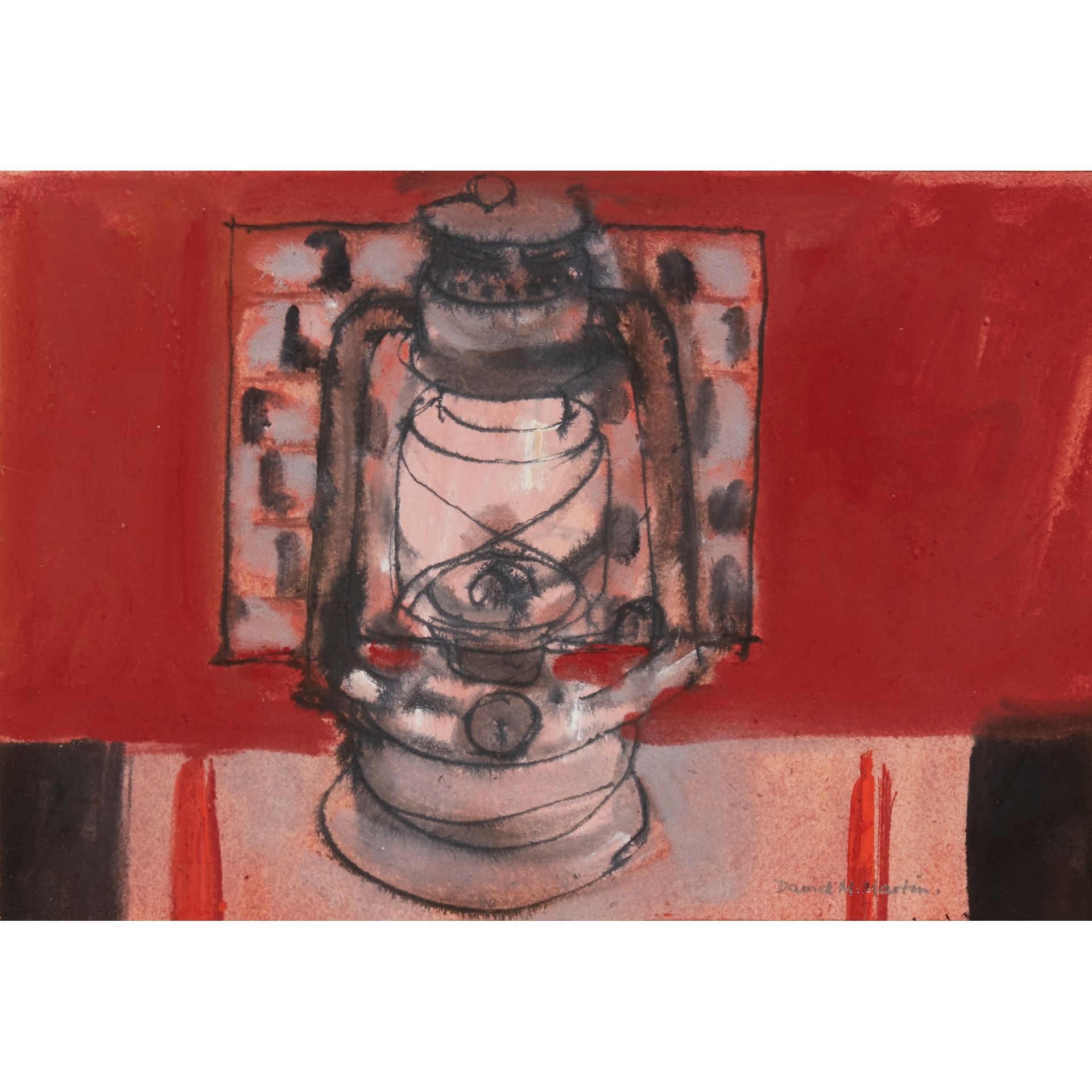 § DAVID MCLEOD MARTIN R.S.W., R.G.I., S.S.A (SCOTTISH 1922-2018) THE OIL LAMP