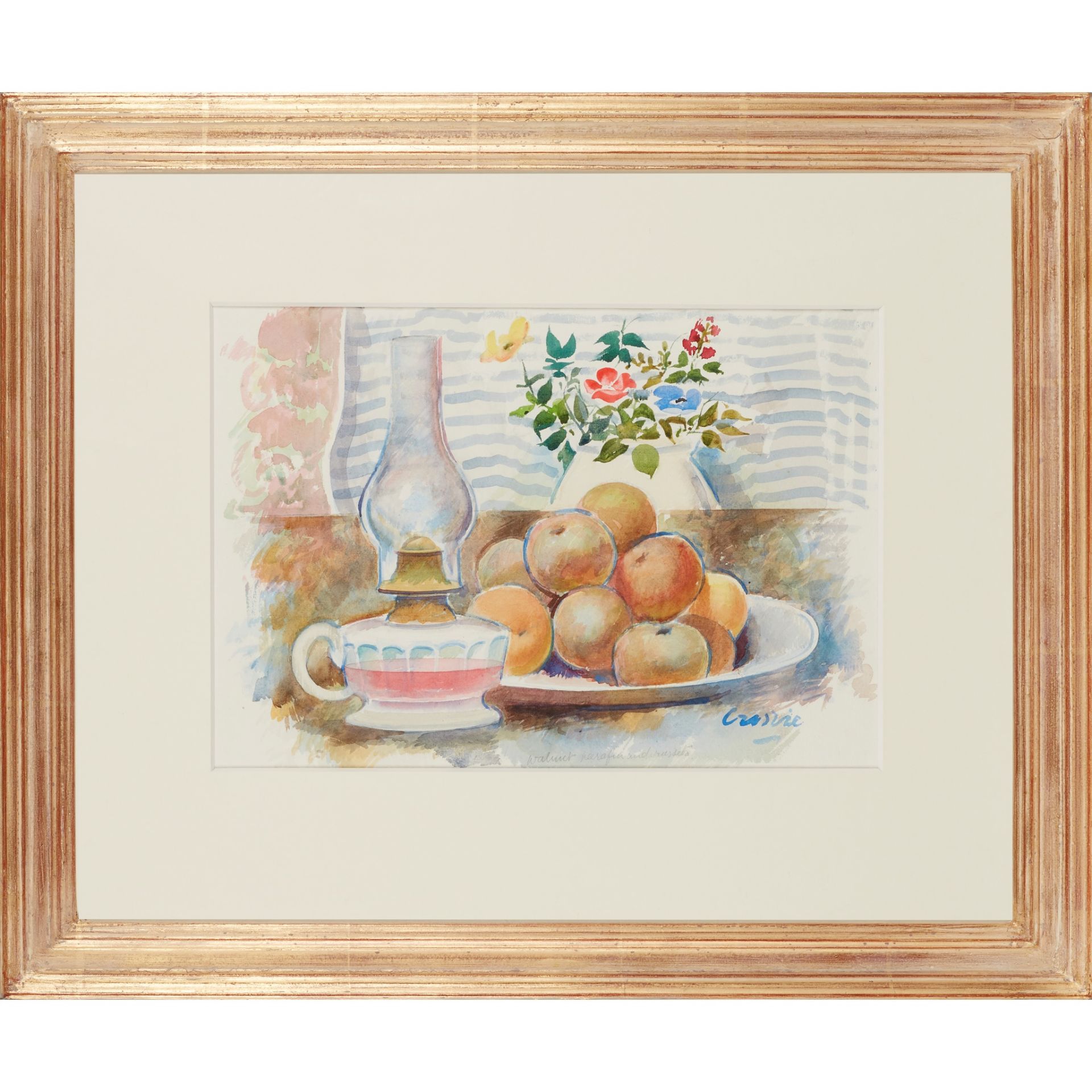 § WILLIAM CROSBIE R.S.A. (SCOTTISH 1915-1999) WALNUT, PARAFFIN AND RUSSETS - Image 2 of 3