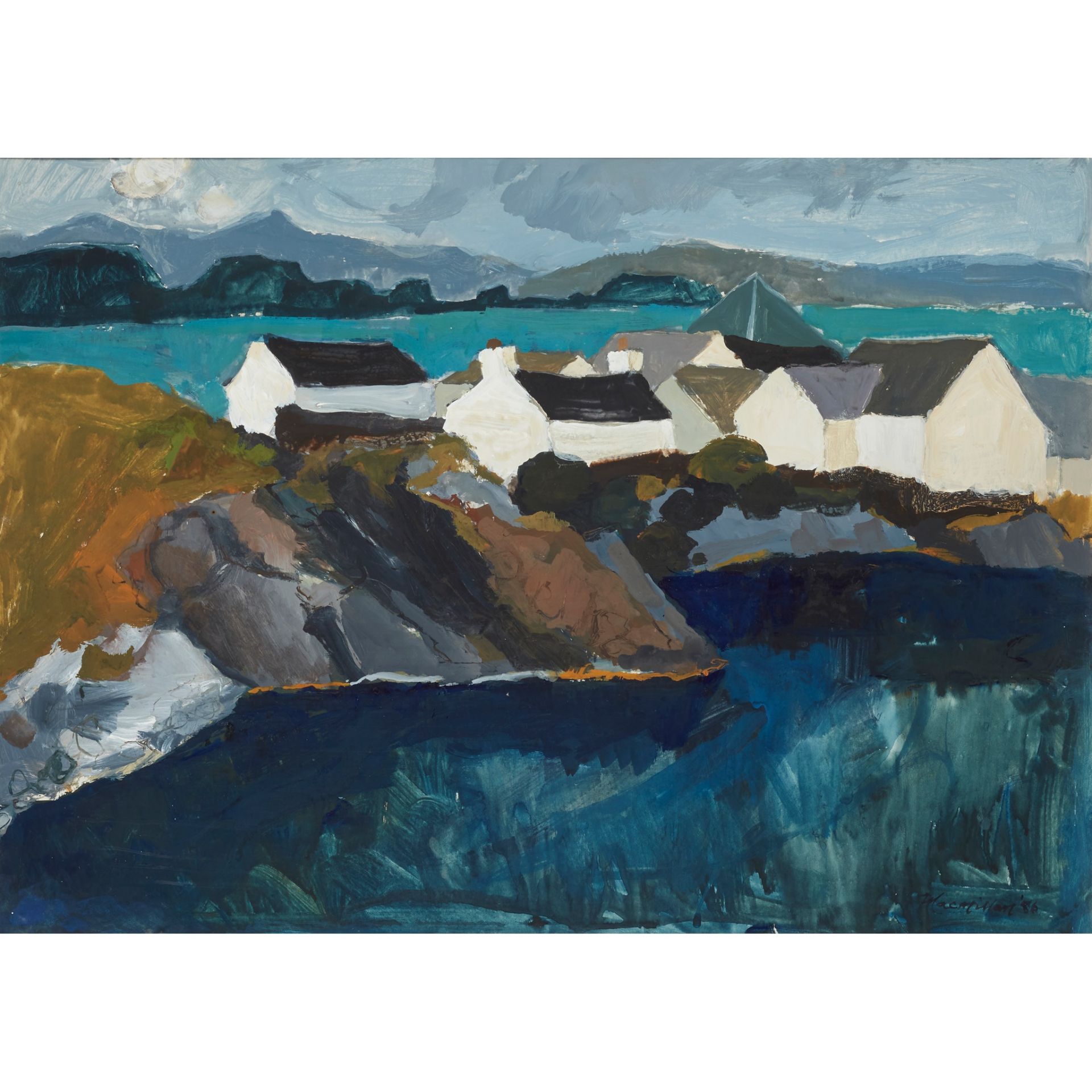 § SHEILA MACNAB MACMILLAN (SCOTTISH 1928-2018) ON EASDALE ISLAND - 1986