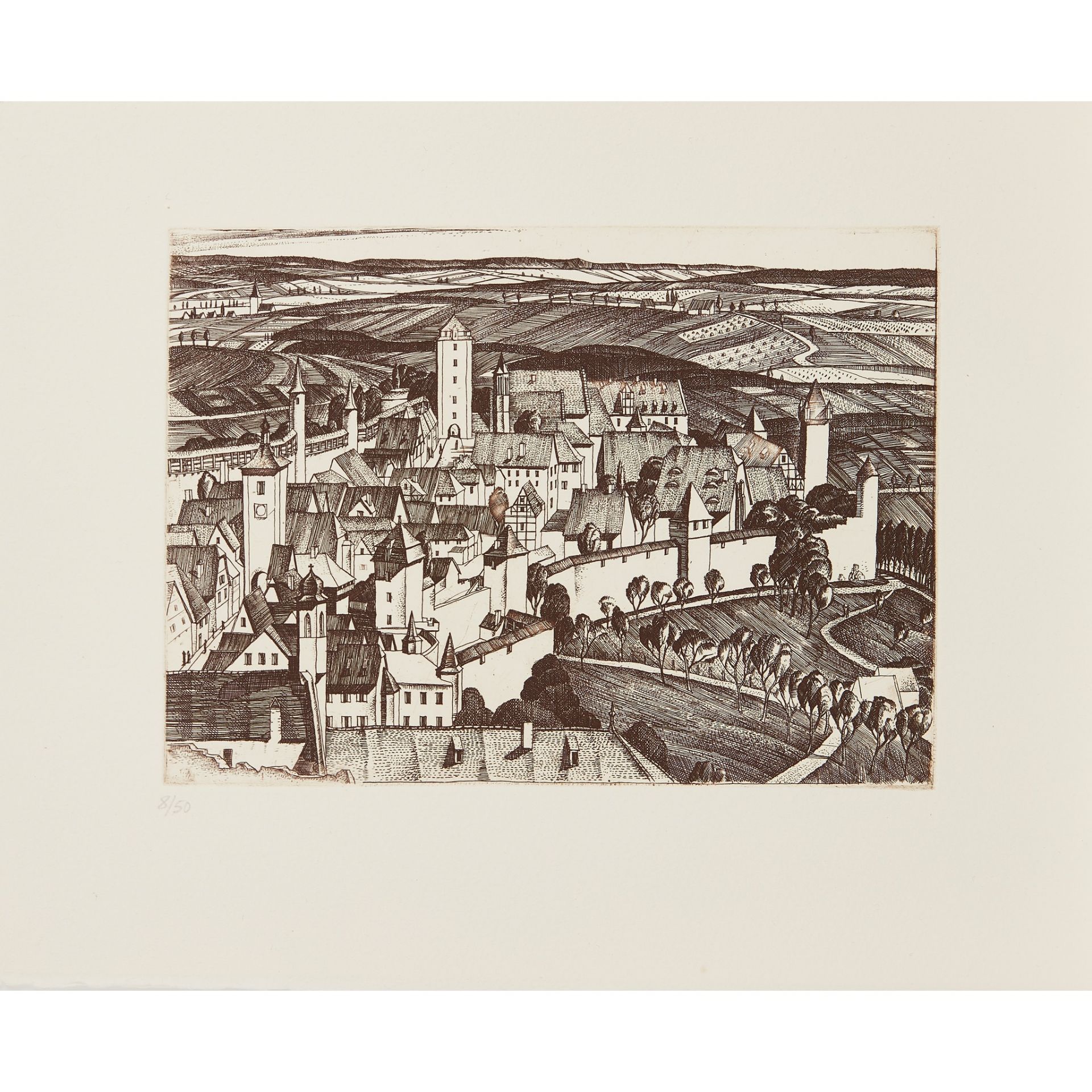 § WILLIAM WILSON (SCOTTISH 1905-1972) ROTHENBURG OB DER TAUBER - Bild 2 aus 5