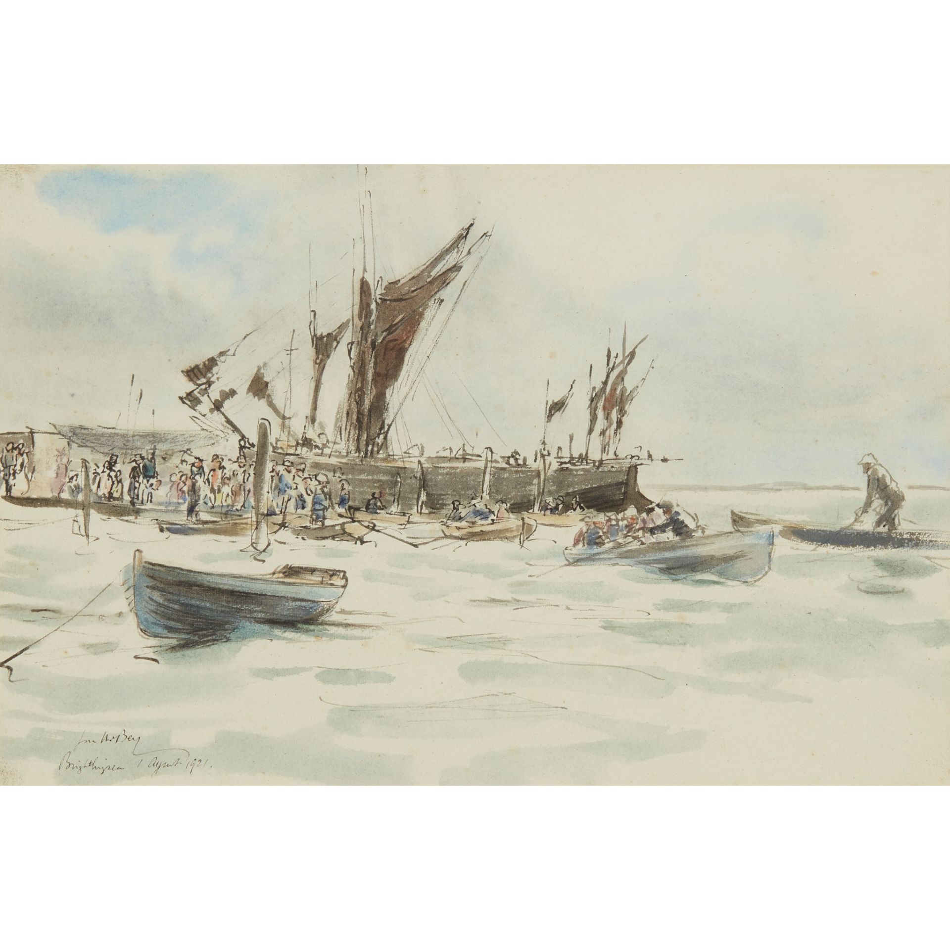 § JAMES MCBEY (SCOTTISH 1883-1959) BRIGHTLING SEA