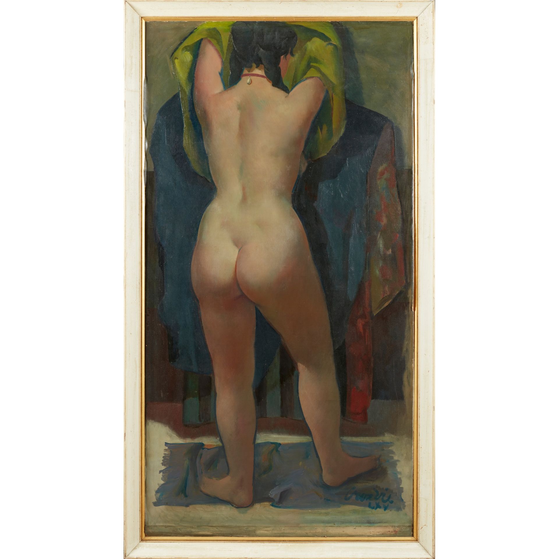 § WILLIAM CROSBIE R.S.A. (SCOTTISH 1915-1999) TALL NUDE (WITH RED CHOKER) - Bild 2 aus 3