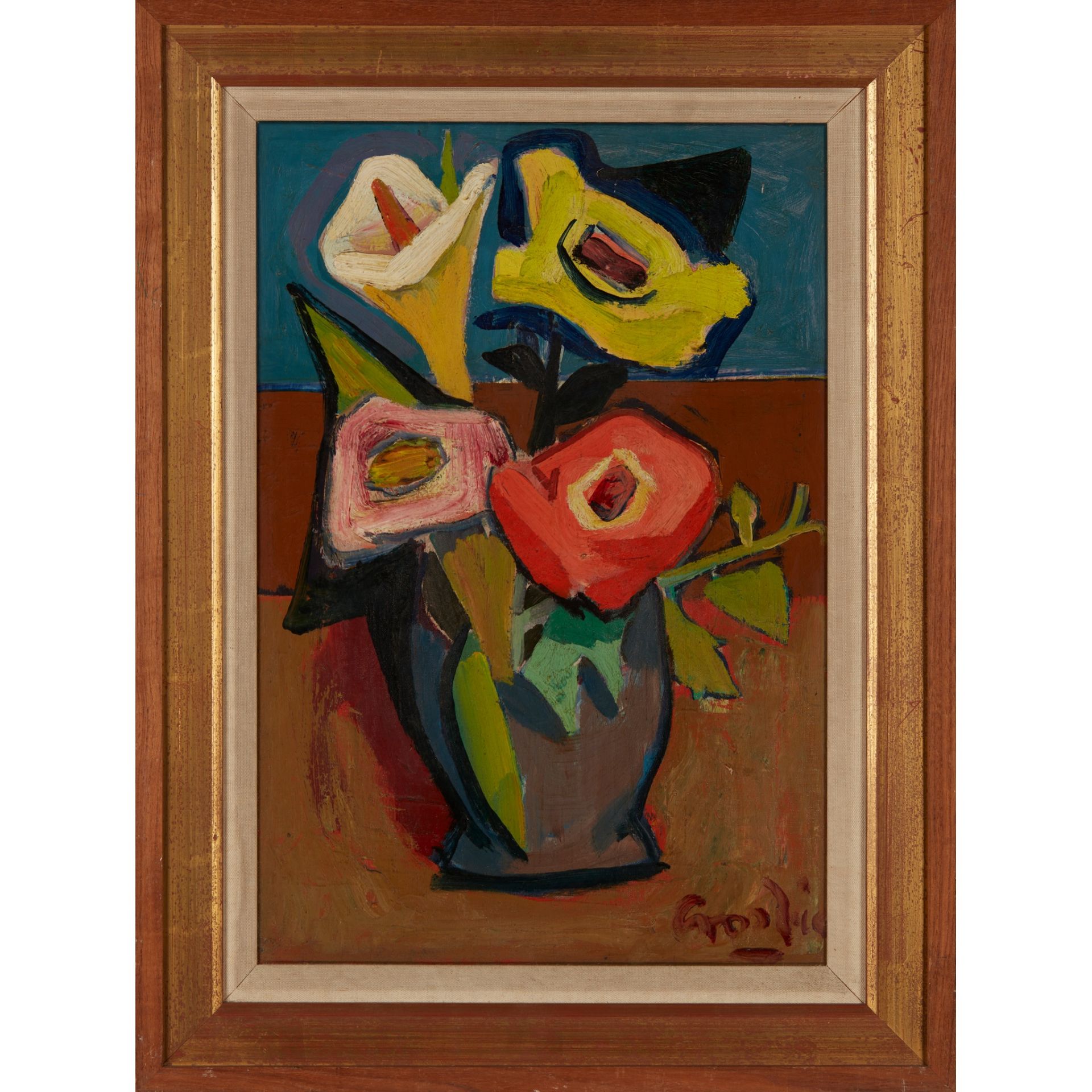 § WILLIAM CROSBIE R.S.A. (SCOTTISH 1915-1999) STILL LIFE WITH ROSES - Image 2 of 3