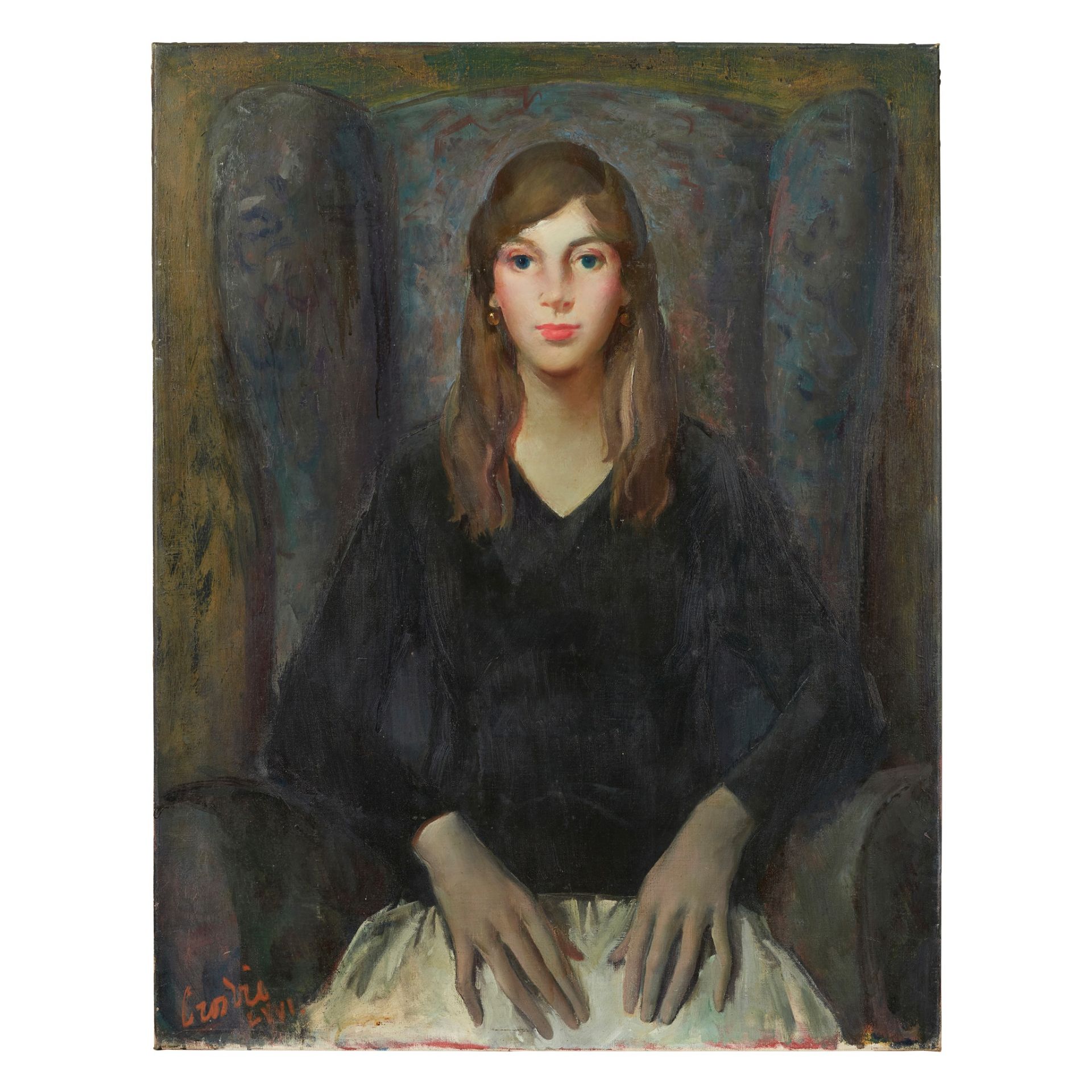 § WILLIAM CROSBIE R.S.A. (SCOTTISH 1915-1999) PORTRAIT OF PAULINE - Image 2 of 3