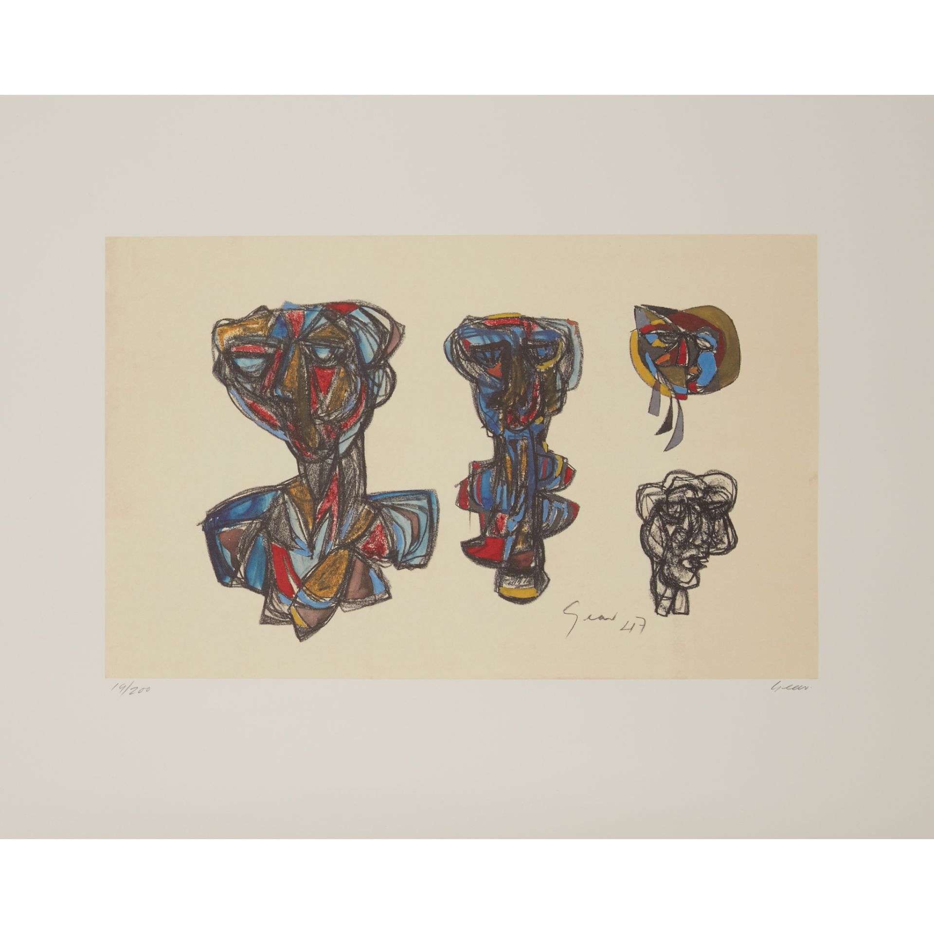 § WILLIAM GEAR R.A., F.R.S.A., R.B.S.A. (SCOTTISH 1915-1997) COBRA HEADS