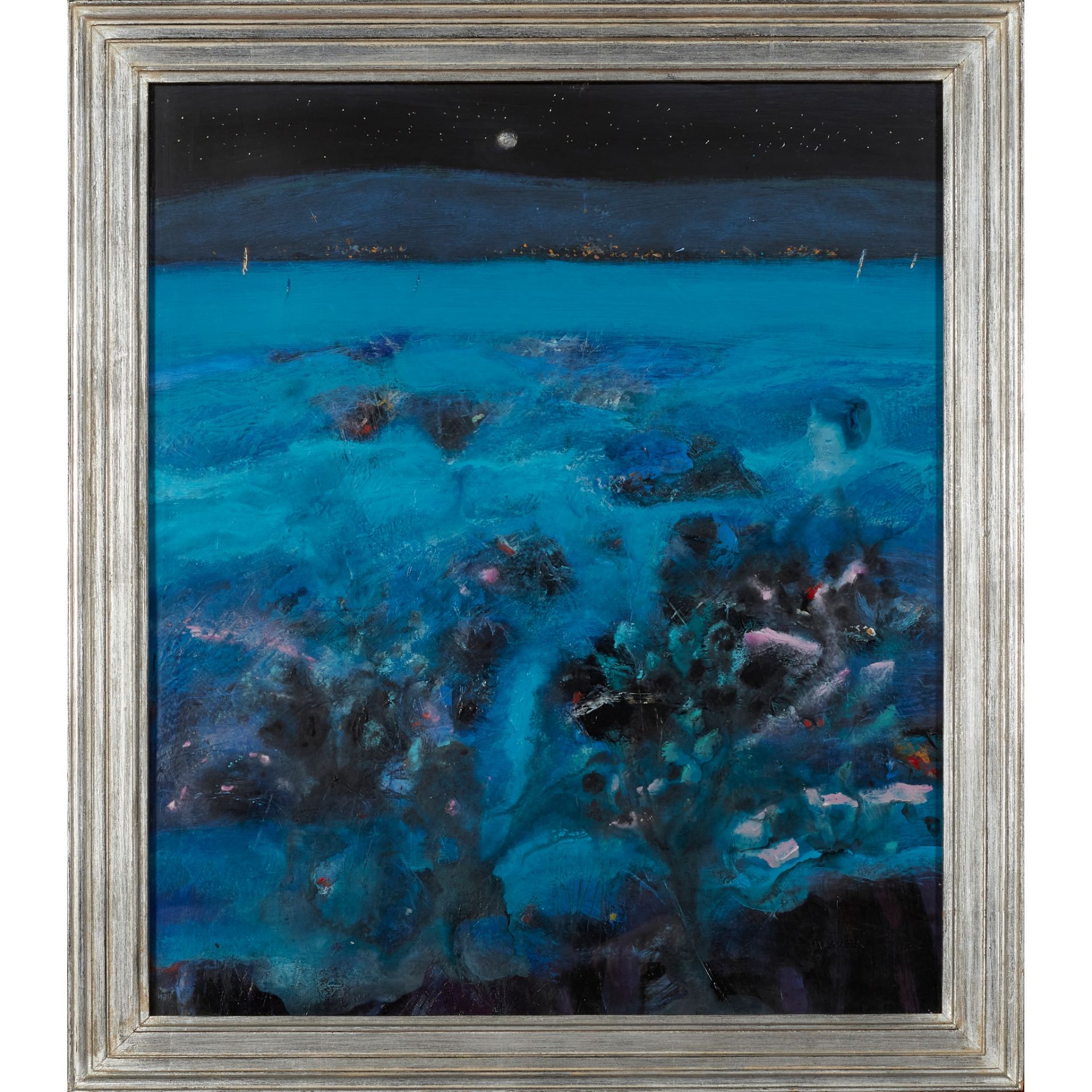 § CHARLES MACQUEEN R.S.W., R.G.I. (SCOTTISH 1940-) UNTITLED (SEASCAPE NOCTURNE) - Image 2 of 3