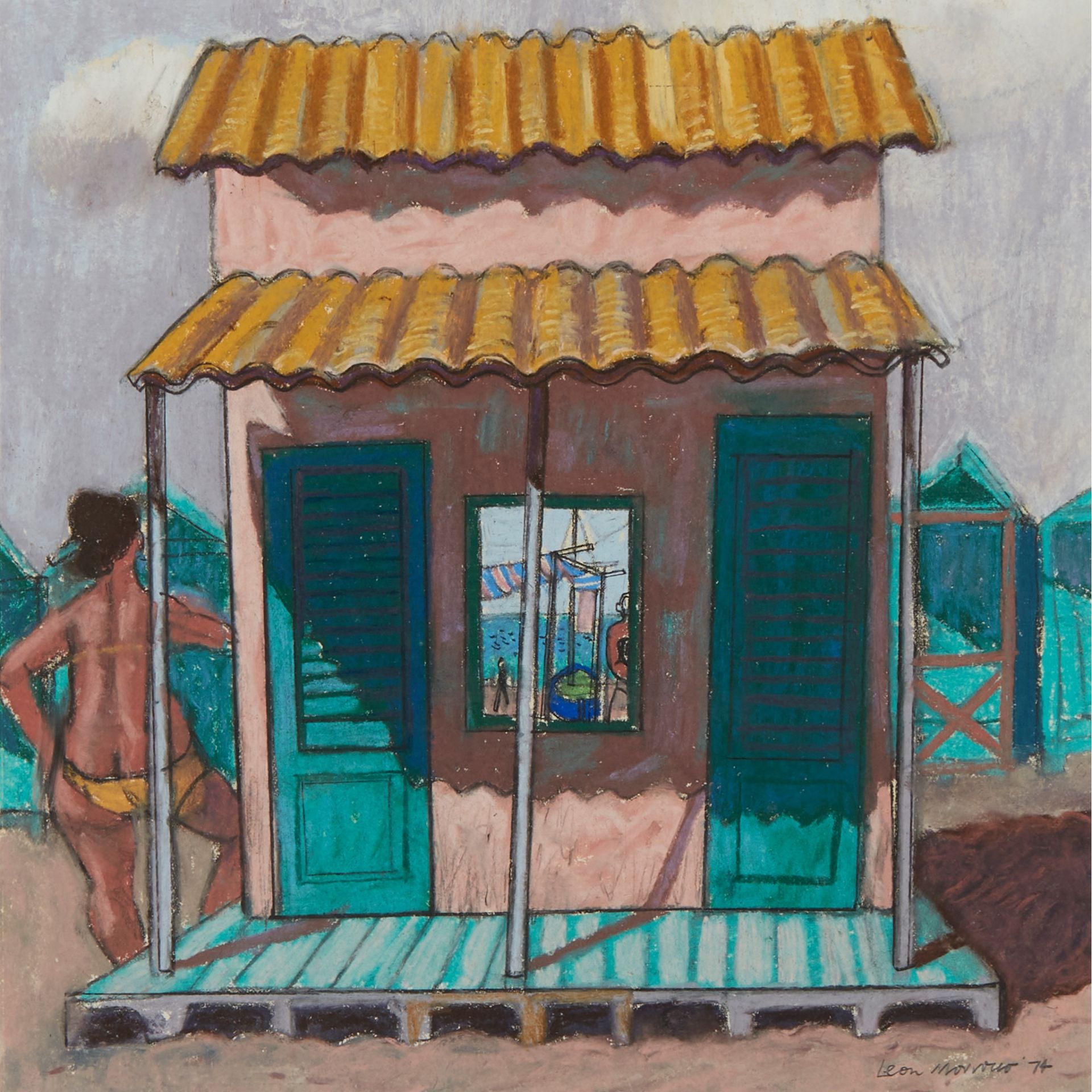 § LEON MORROCCO A.R.S.A (SCOTTISH 1942-) UNTITLED (BEACH HOUSE)