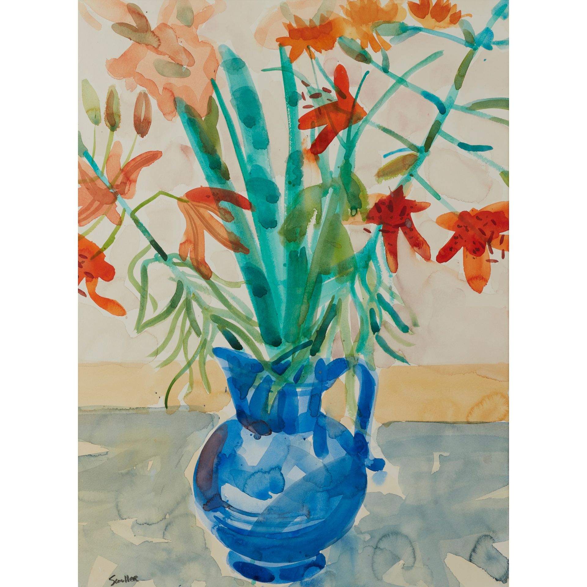 § GLEN SCOULLER R.S.W., R.G.I. (SCOTTISH 1950-) FRENCH BOUQUET