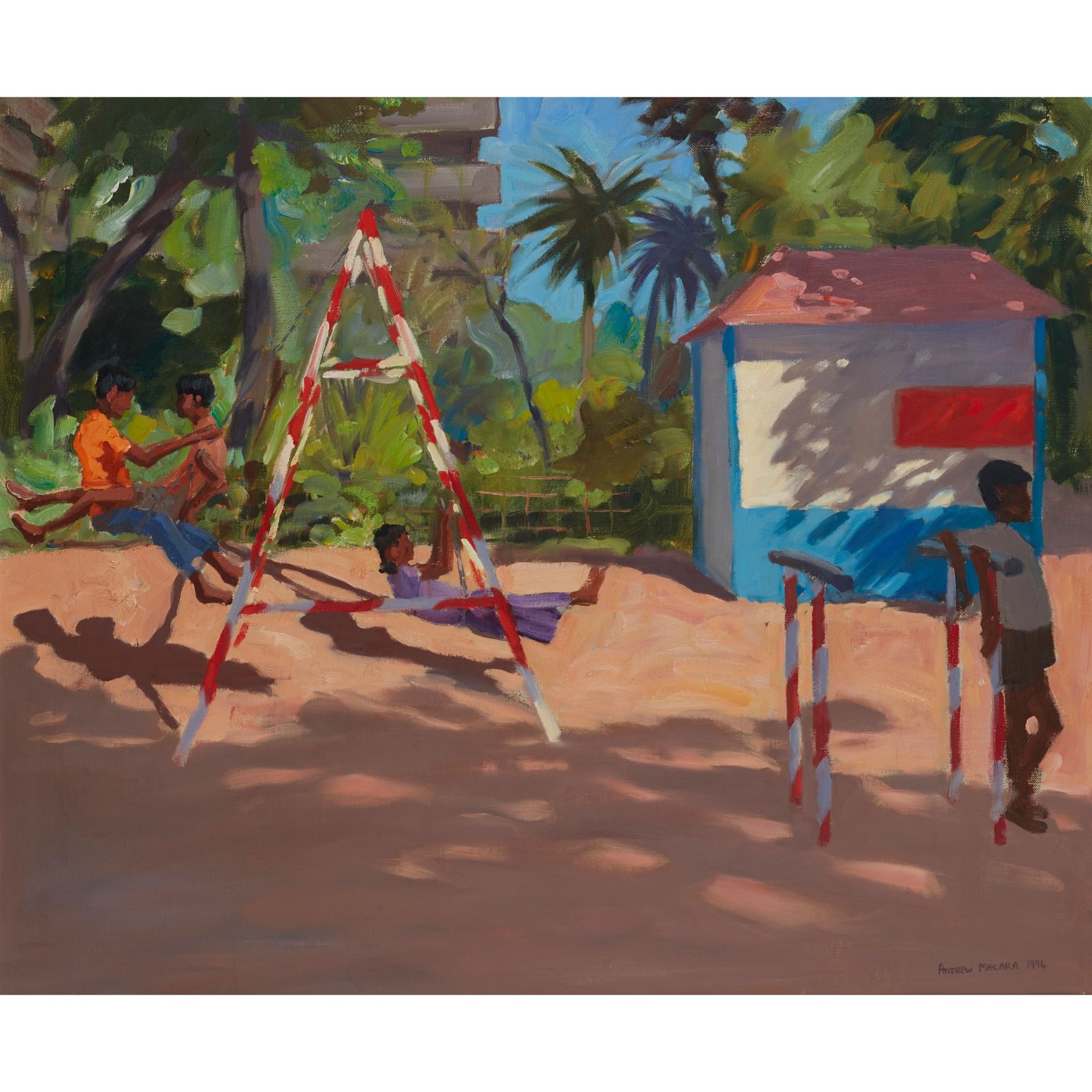 § ANDREW MACARA N.E.A.C. (SCOTTISH 1944-) THE SWING, PANJIM PARK, GOA, 1994