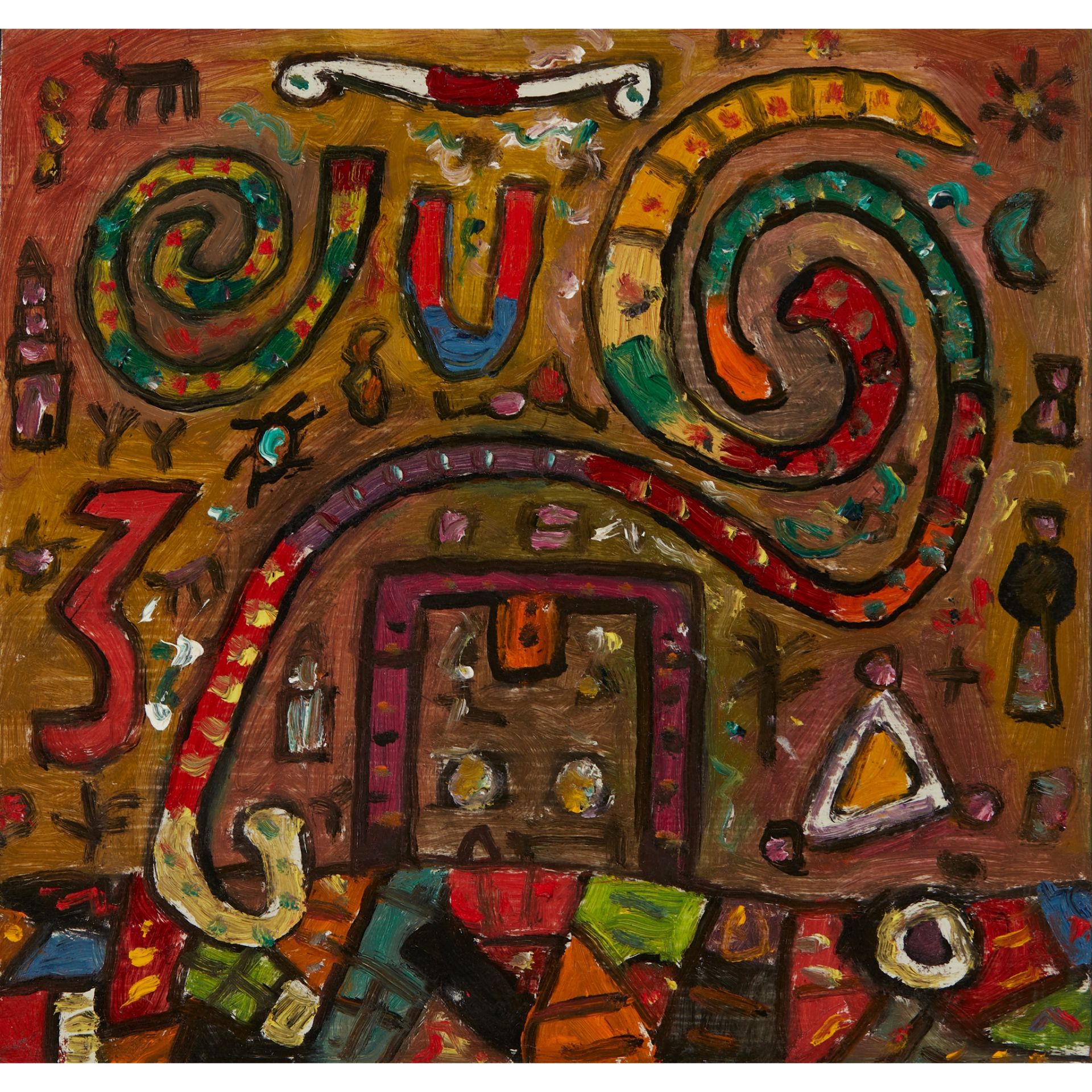 § ALAN DAVIE C.B.E., R.A., H.R.S.A. (BRITISH 1920-2014) GAME OF SNAKES, 2001