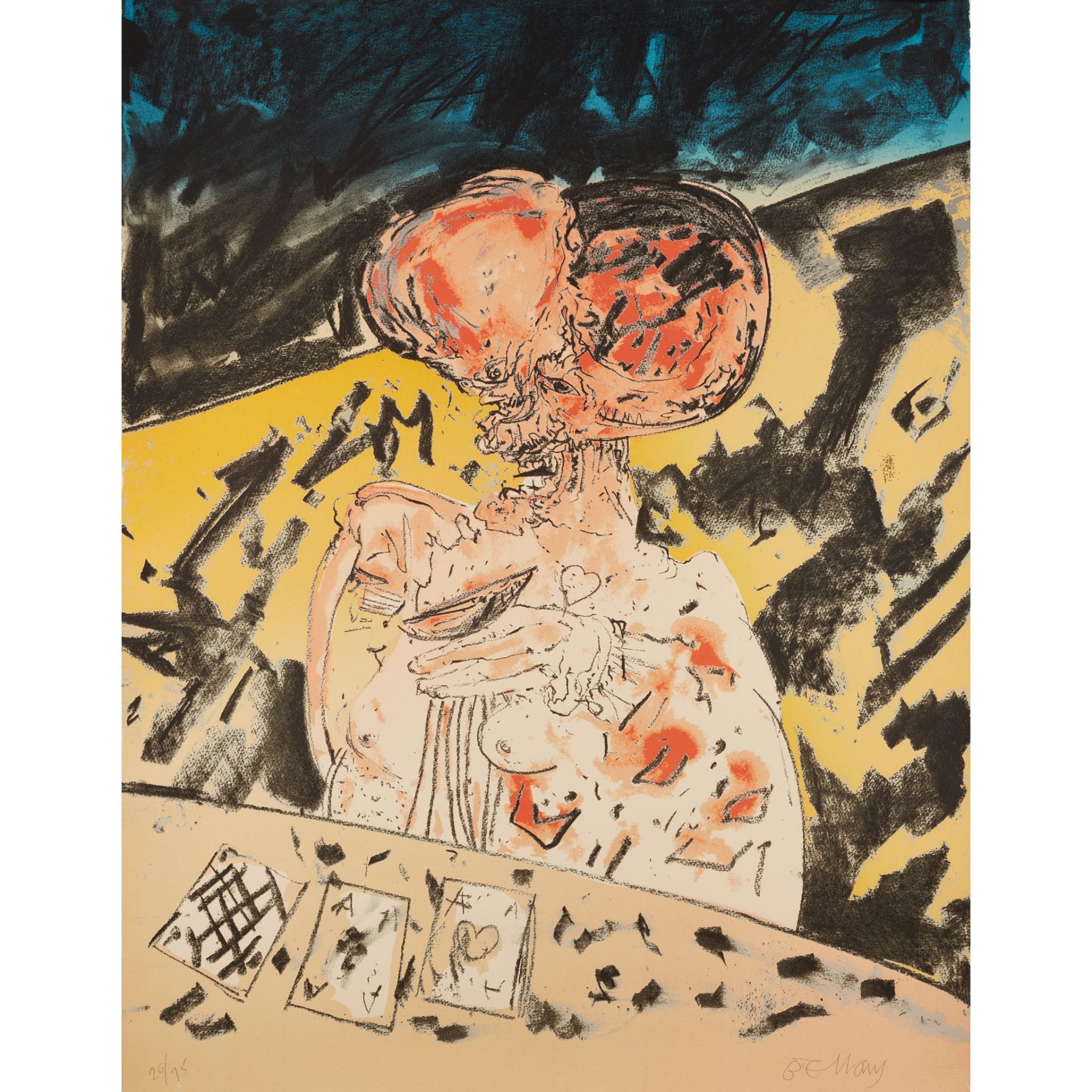 § JOHN BELLANY C.B.E., R.A. (SCOTTISH 1942-2013) THE GAMBLER (FROM THE LONDON SUITE) - 1982