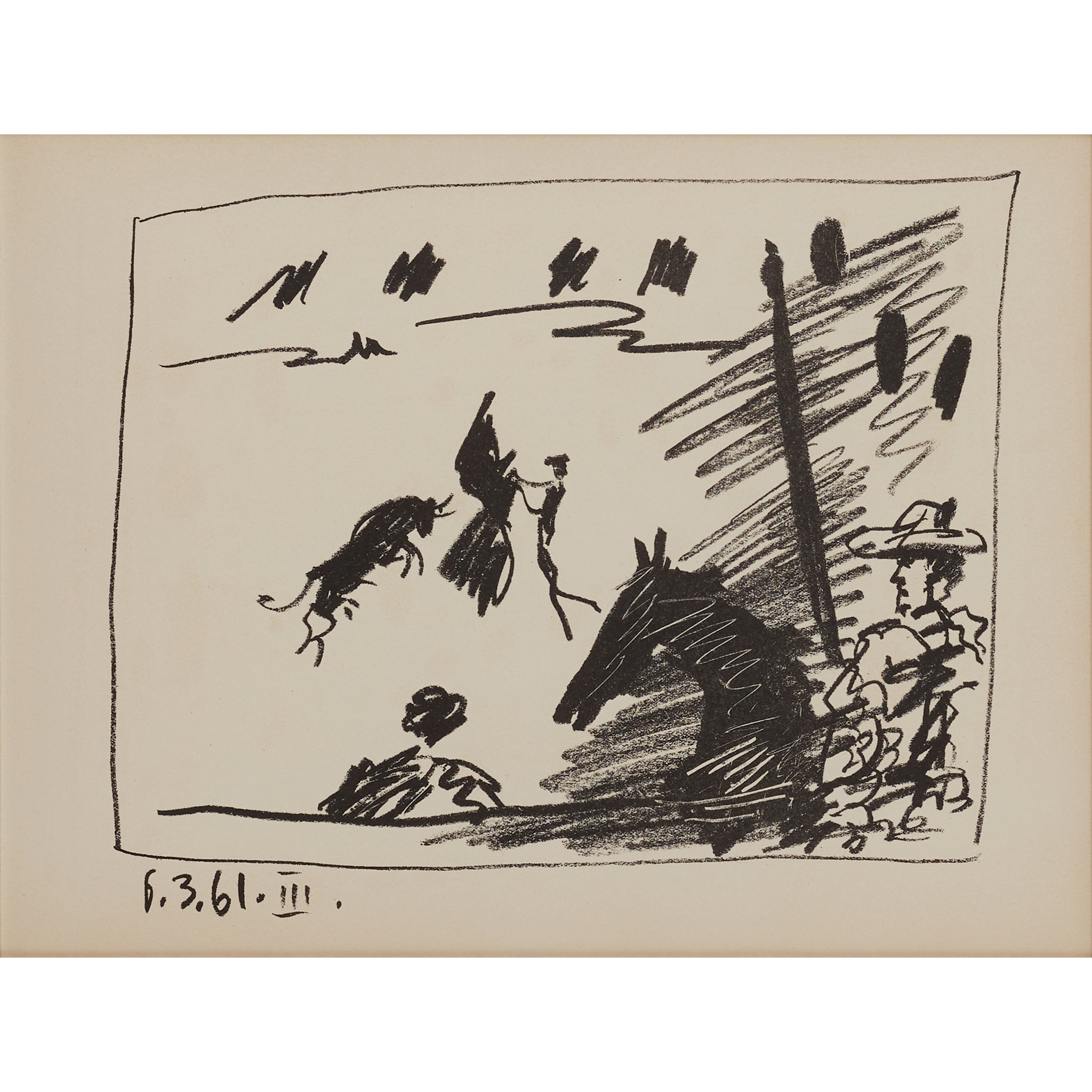 § ‡ PABLO PICASSO (SPANISH 1881-1973) JEU DE LA CAP, 6.3.61 III (FROM 'A LOS TOROS AVEC PICASSO')