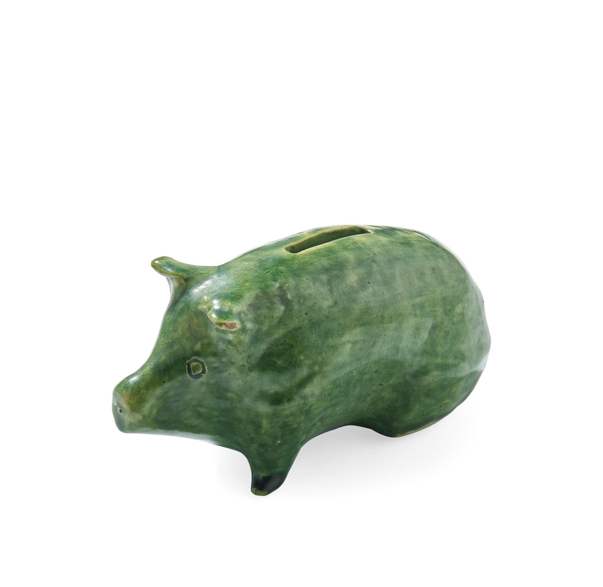 A SMALL SCOTTISH POTTERY MONEY BANK PIG EARLY 20TH CENTURY