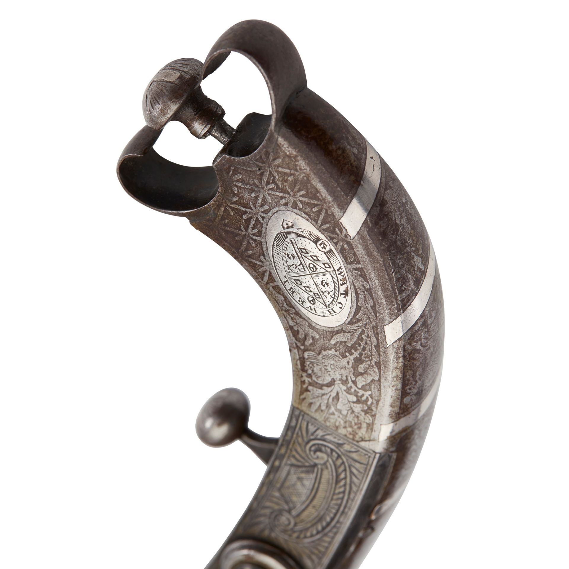 THE SCOTT OF ABBOTSFORD PISTOL AN IMPORTANT FINE EARLY 19TH CENTURY SILVER MOUNTED STEEL SCOTTISH - Image 3 of 6