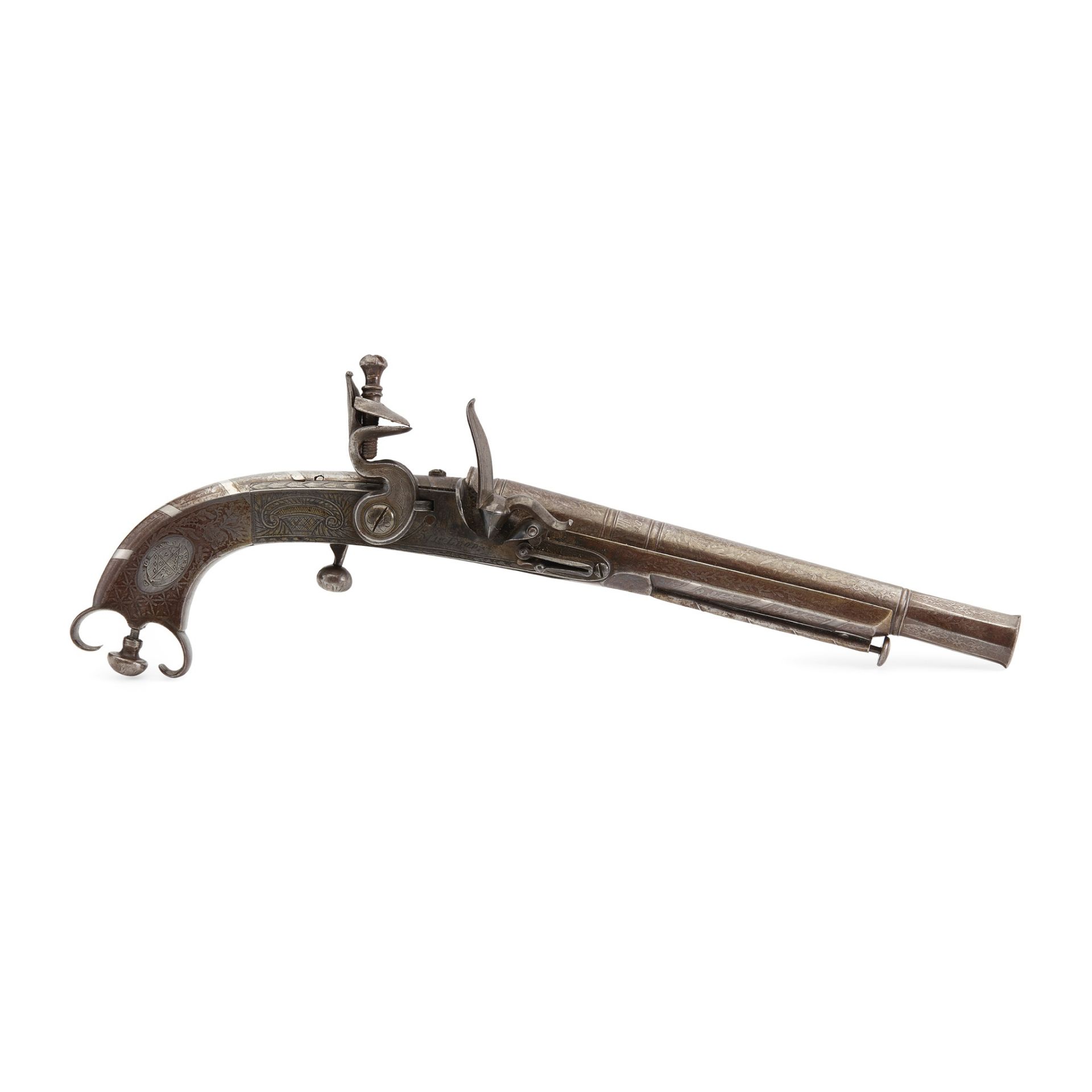 THE SCOTT OF ABBOTSFORD PISTOL AN IMPORTANT FINE EARLY 19TH CENTURY SILVER MOUNTED STEEL SCOTTISH - Image 2 of 6