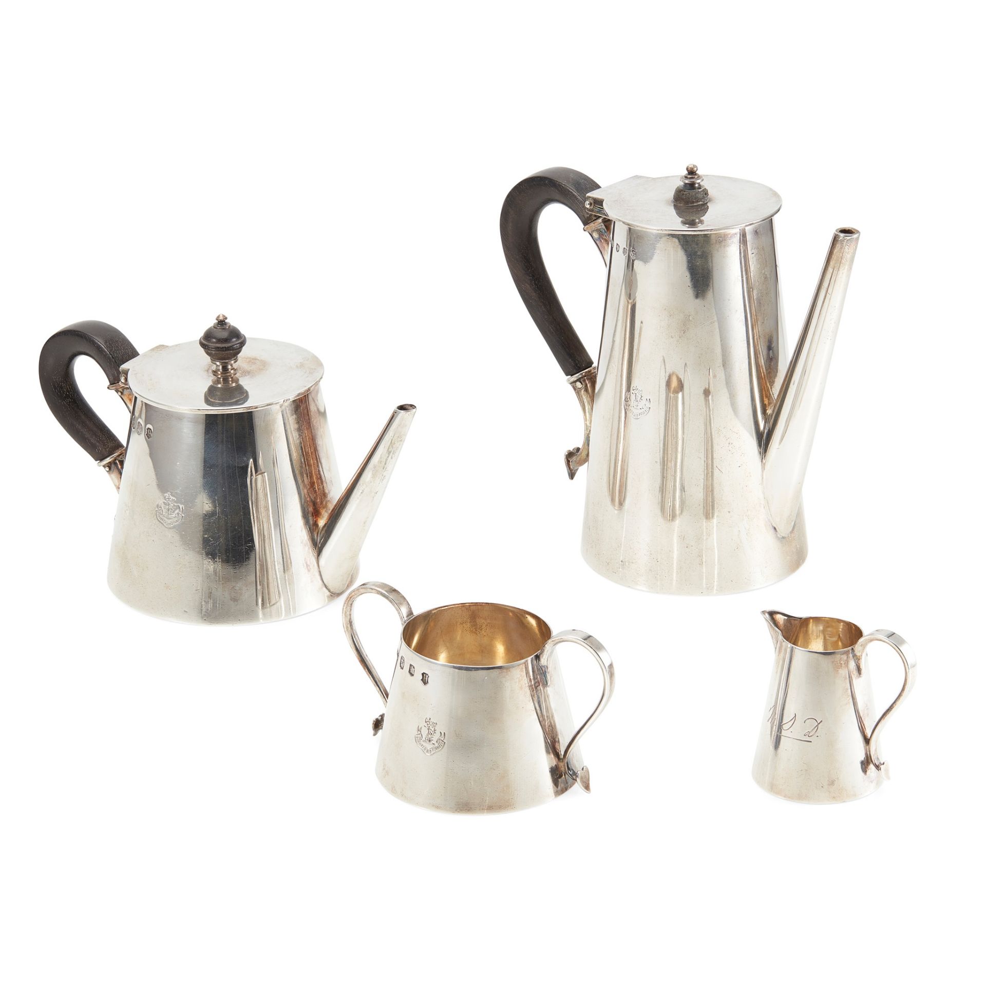 BALLATER – A RARE SCOTTISH PROVINCIAL FOUR PIECE BACHELOR'S TEA AND COFFEE SERVICE WILLIAM ROBB