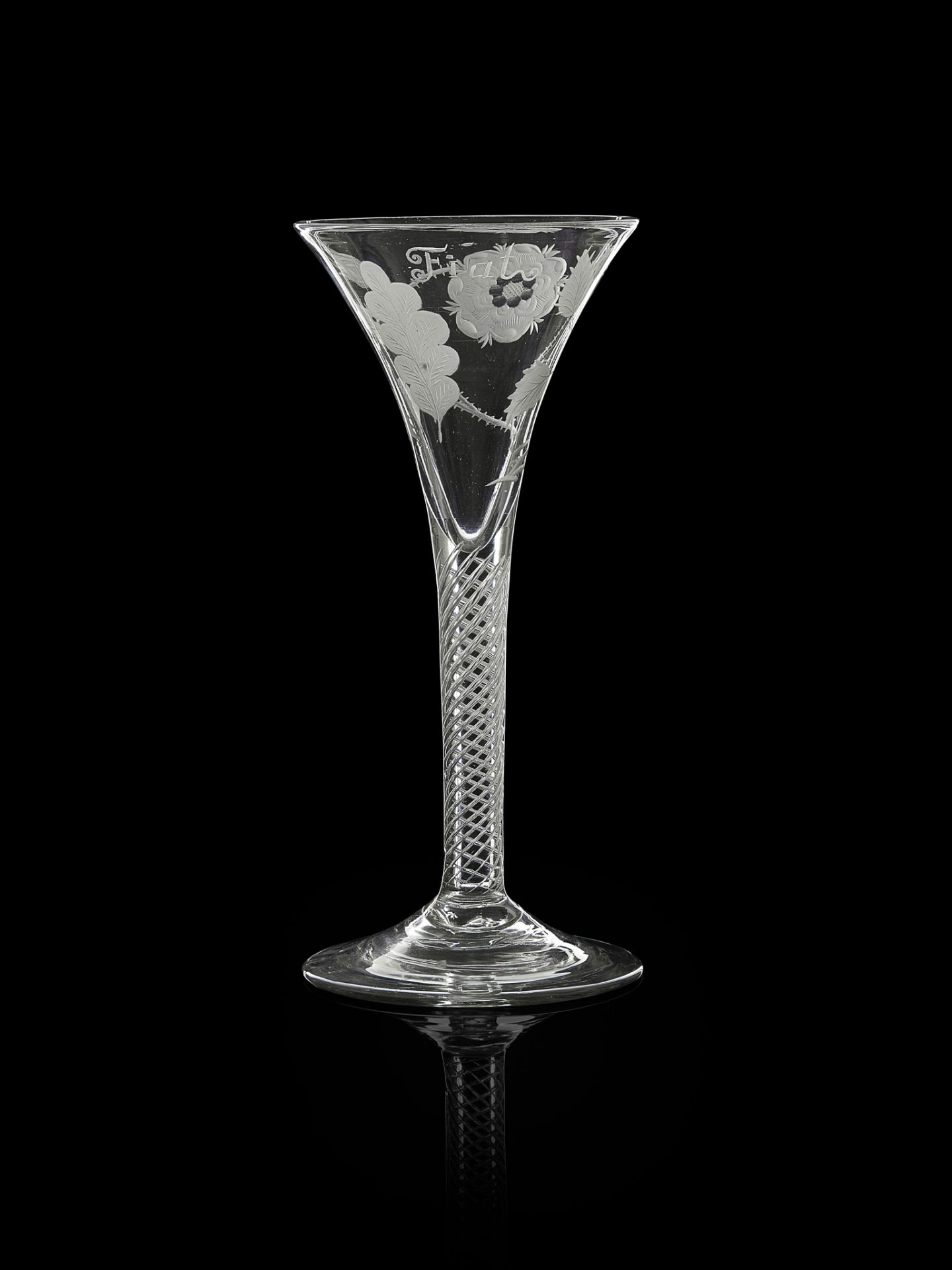 A JACOBITE WINE GLASS MID 18TH CENTURY - Image 2 of 2