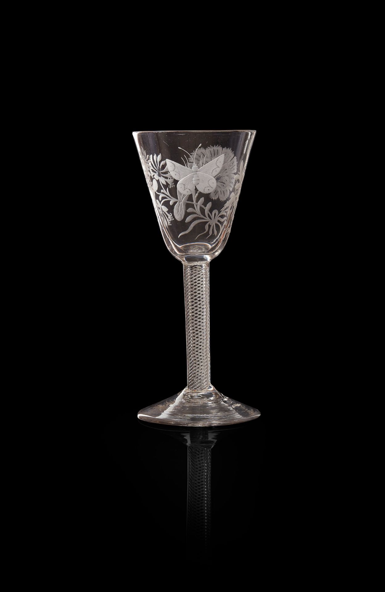 A LARGE JACOBITE WINE GLASS LATE 18TH / EARLY 19TH CENTURY