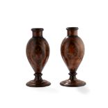 PAIR OF MAUCHLINE 'FERN WARE' VASES LATE 19TH CENTURY