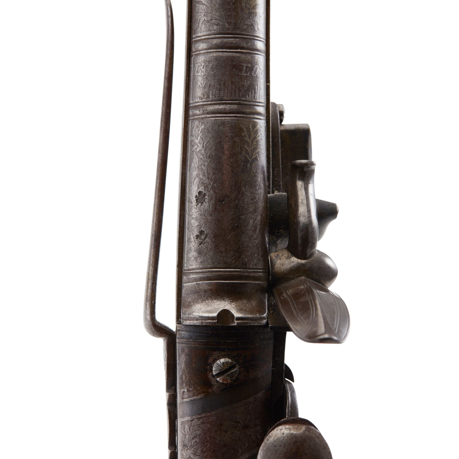 THE SCOTT OF ABBOTSFORD PISTOL AN IMPORTANT FINE EARLY 19TH CENTURY SILVER MOUNTED STEEL SCOTTISH - Image 4 of 6