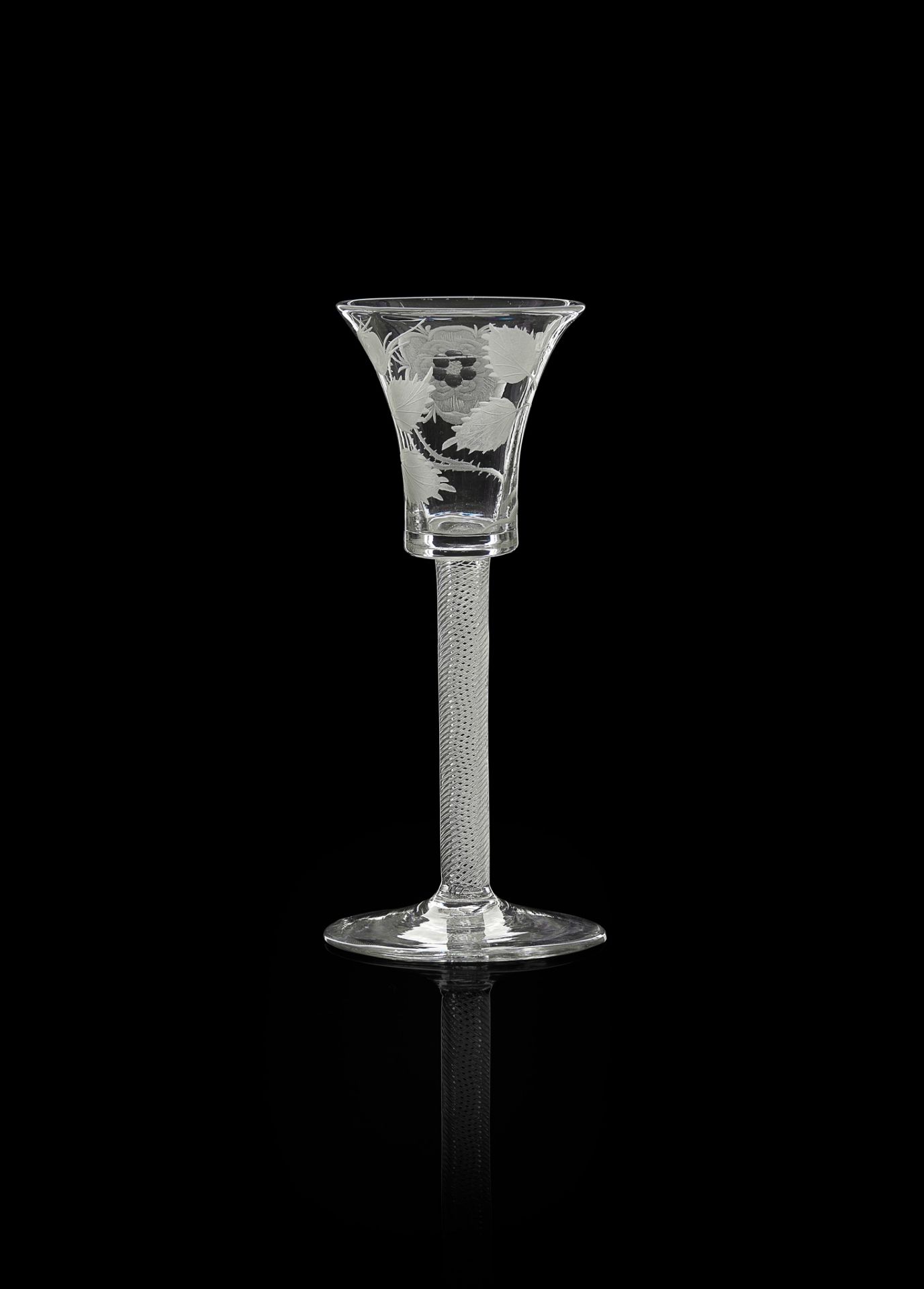 A JACOBITE WINE GLASS MID-18TH CENTURY - Image 2 of 2