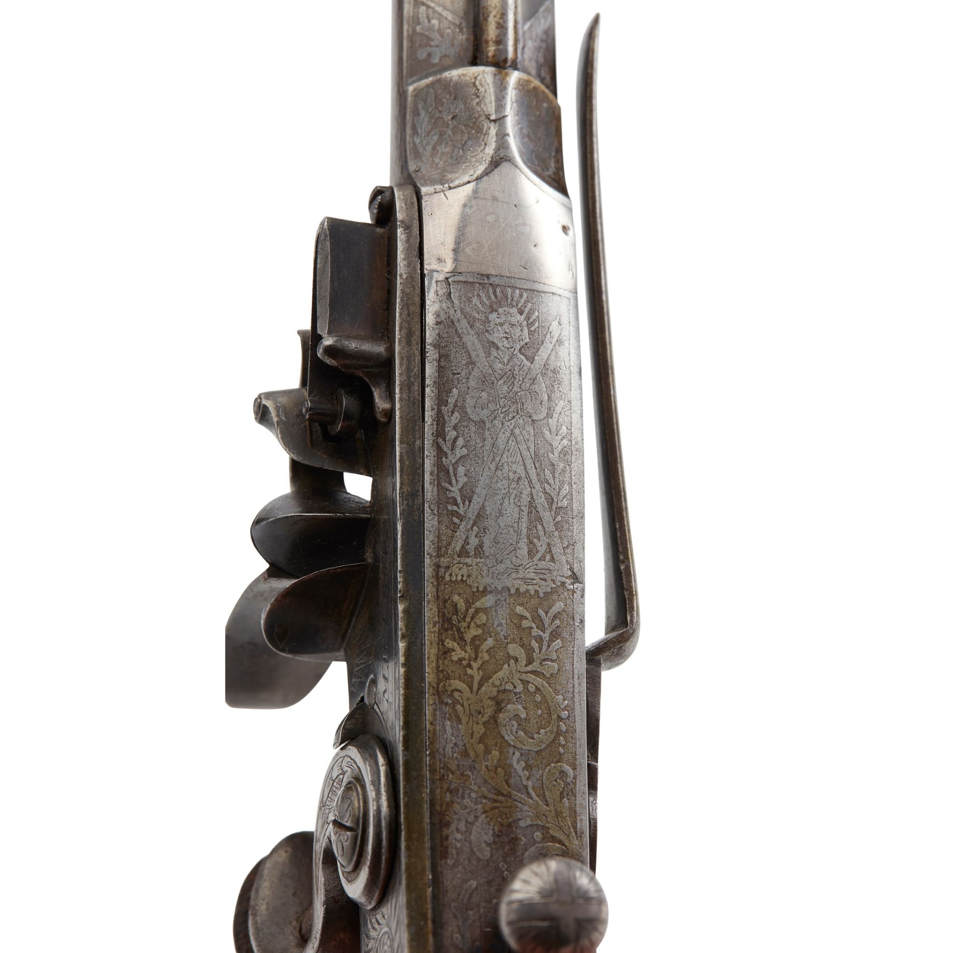 THE SCOTT OF ABBOTSFORD PISTOL AN IMPORTANT FINE EARLY 19TH CENTURY SILVER MOUNTED STEEL SCOTTISH - Image 6 of 6