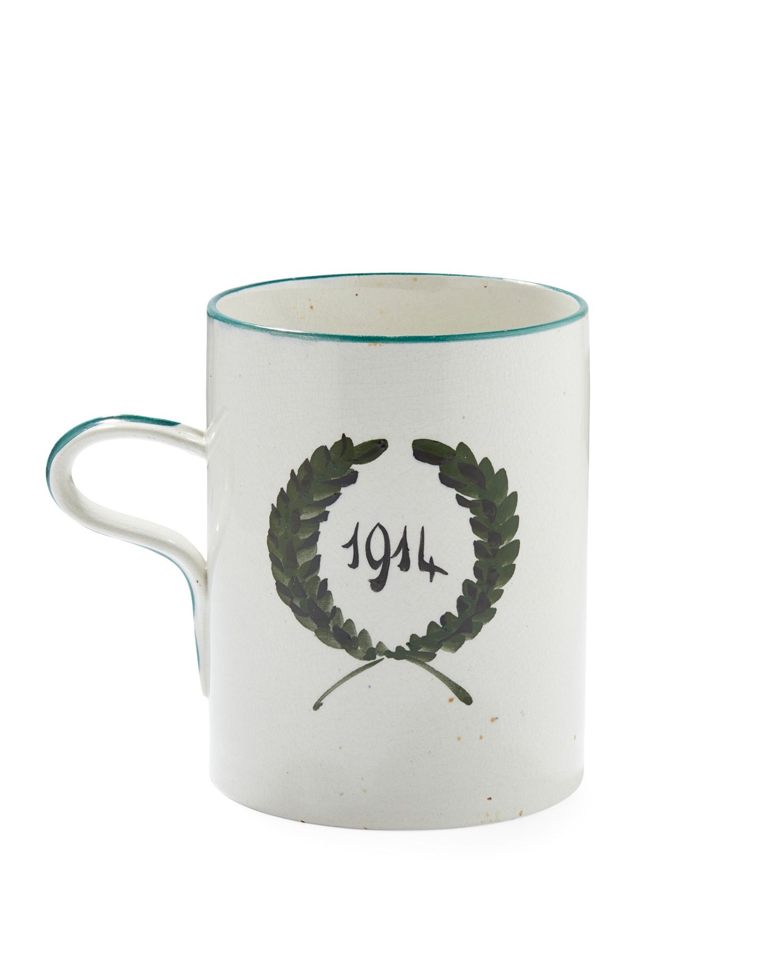 A LARGE AND UNUSUAL WEMYSS WARE MUG DATED 1914 - Image 2 of 2