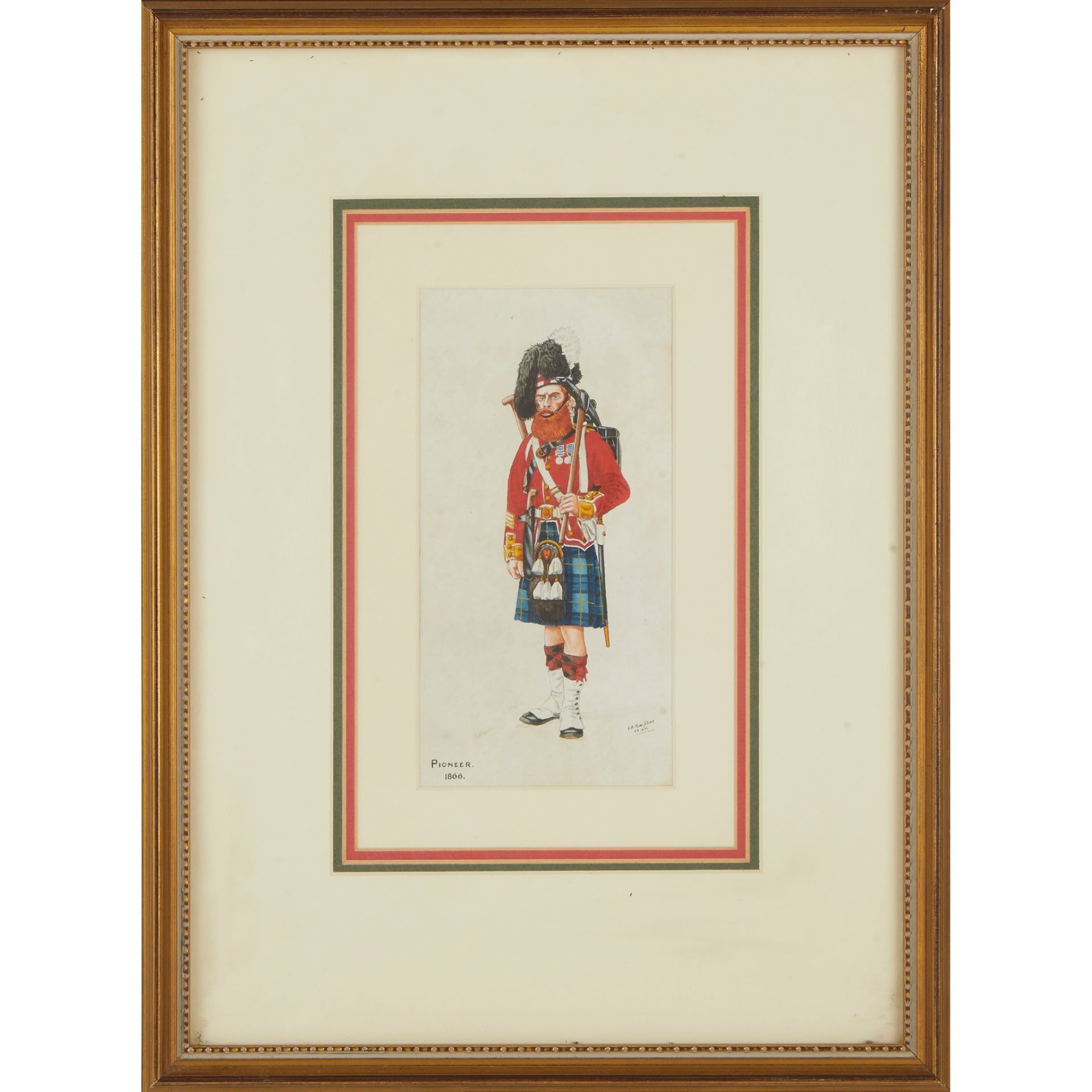 TWO FRAMED WATERCOLOURS OF THE 92ND HIGHLANDERS (GORDON) - Image 2 of 2