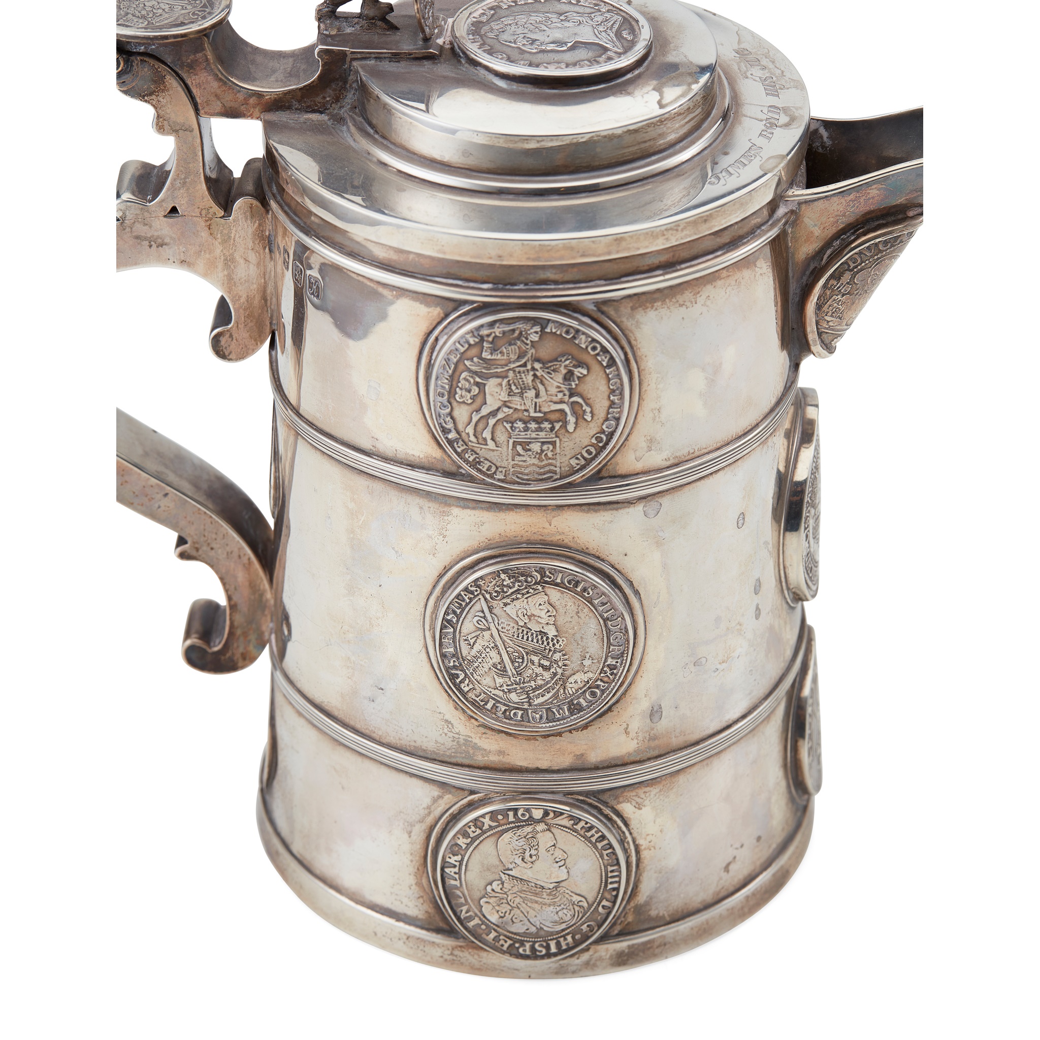 A LARGE EDWARDIAN SCOTTISH LIDDED FLAGON LINDSAY & PAISLEY, GLASGOW 1907 - Image 8 of 8