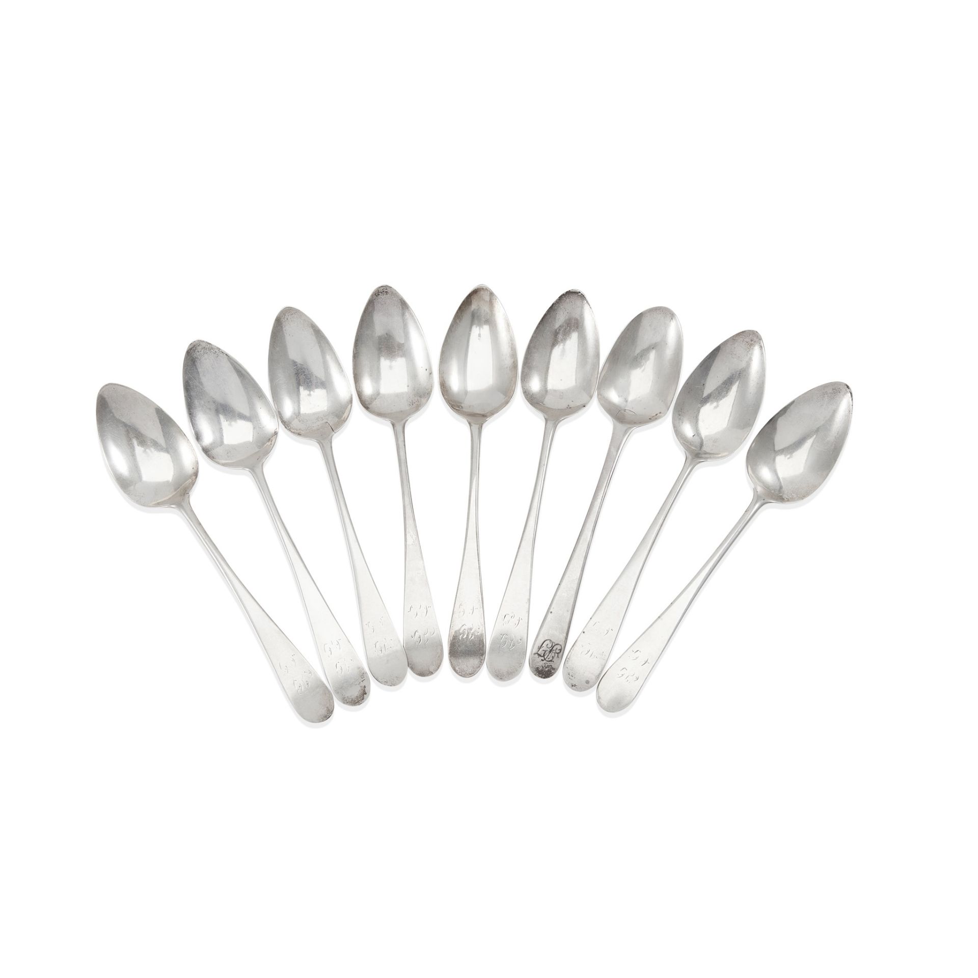 INVERNESS - A SET OF EIGHT OF SCOTTISH PROVINCIAL DESSERT SPOONS DONALD FRASER