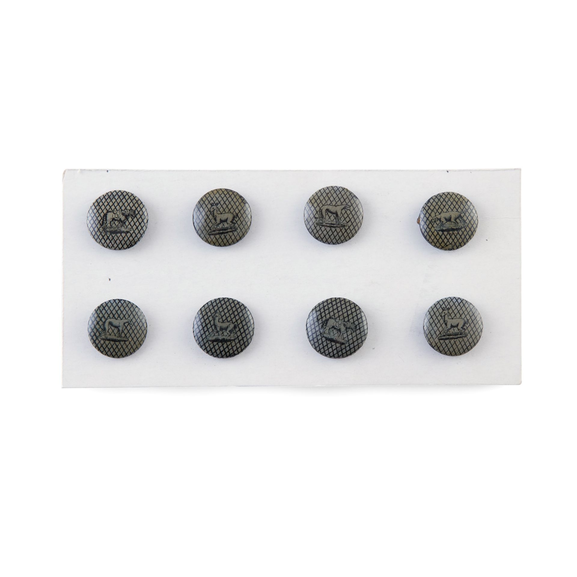 EIGHT MAUCHLINE WARE BUTTONS CIRCA 1830 - Image 2 of 2