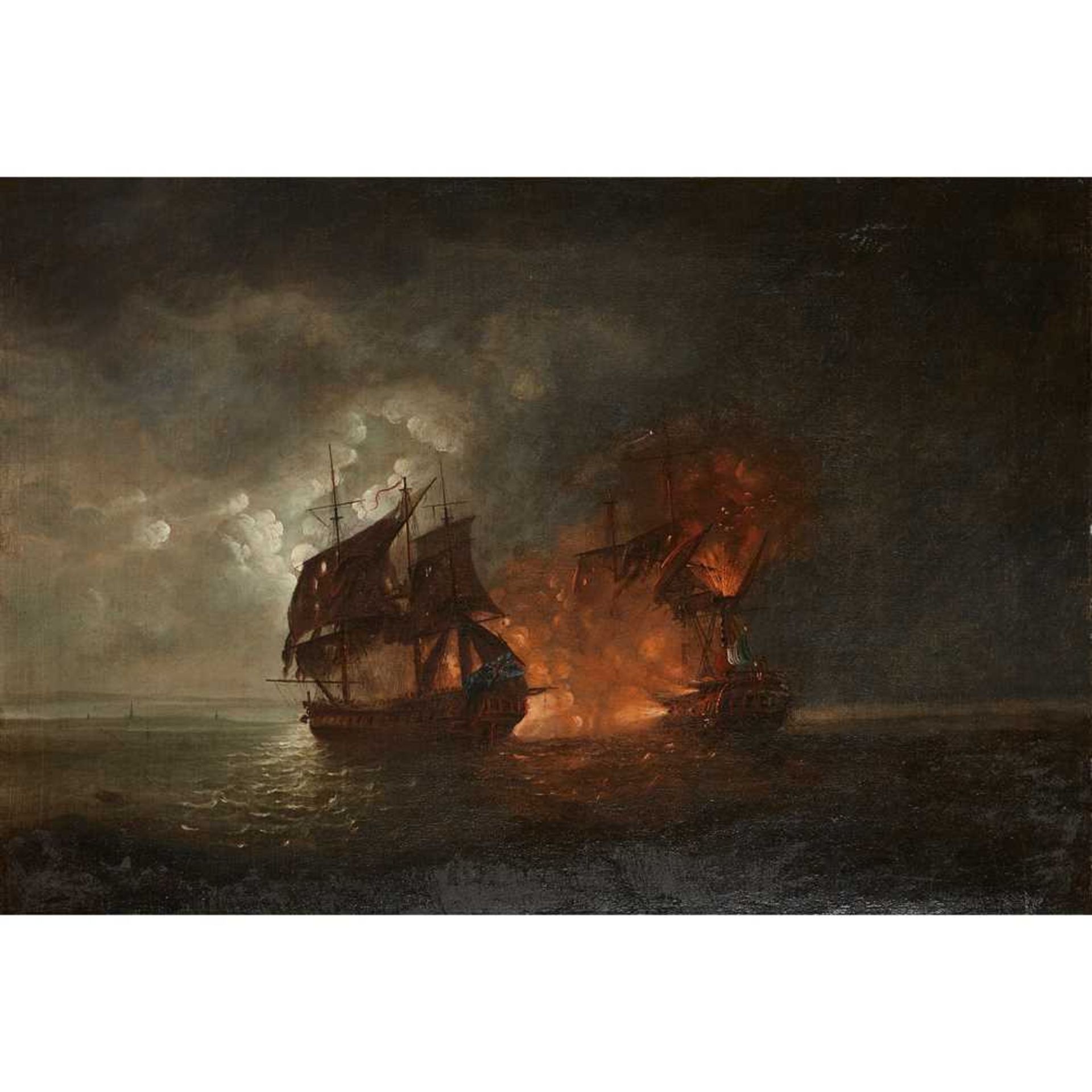 FOLLOWER OF THOMAS LUNY THE MOONLIGHT ENGAGEMENT BETWEEN THE FRIGATE H.M.S. TERPSICAE AND LA VESTIAL