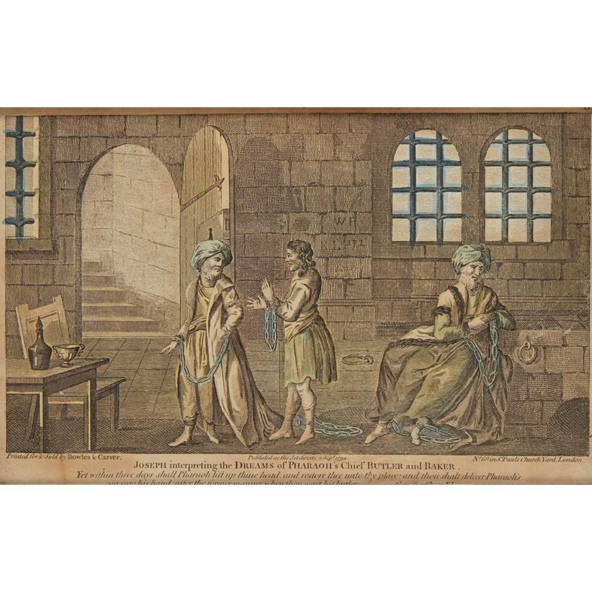 SET OF FOUR COLOURED ENGRAVINGS FROM THE SACRED HISTORY OF JOSEPH AND HIS BRETHREN, PUBLISHED BY BOW - Bild 8 aus 12