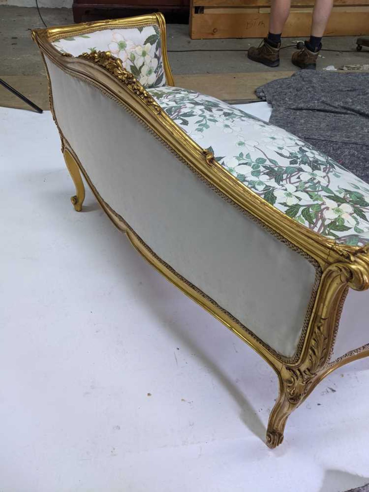 ROCOCO REVIVAL GILTWOOD WINDOW SEAT 19TH CENTURY - Image 8 of 11