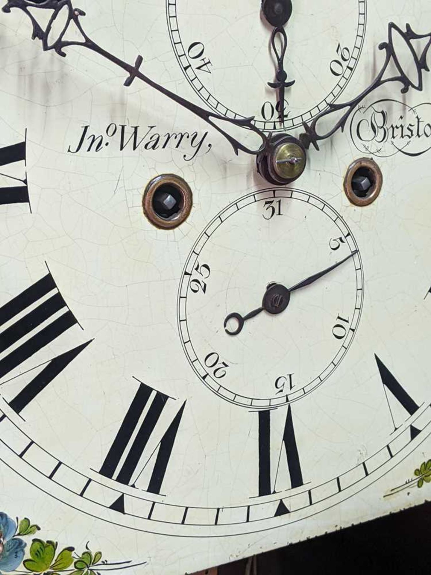 REGENCY MAHOGANY MOONPHASE LONGCASE CLOCK, JOHN WARRY, BRISTOL EARLY 19TH CENTURY - Image 7 of 17