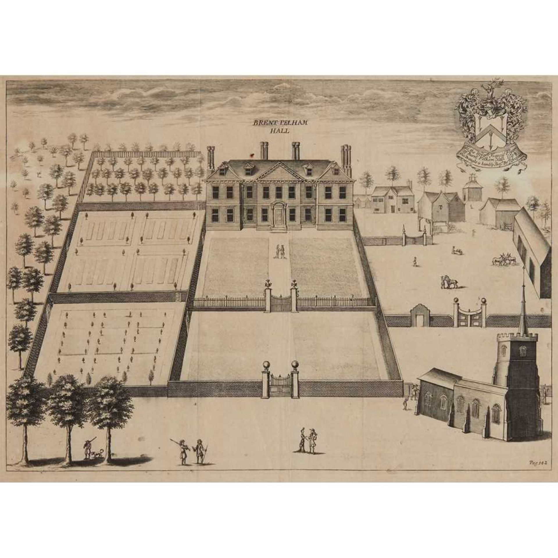 EIGHT ENGRAVINGS OF BIRDS EYE VIEWS OF COUNTRY HOUSES, FROM HENRY CHAUNCY'S 'THE HISTORICAL ANTIQUI - Image 5 of 52