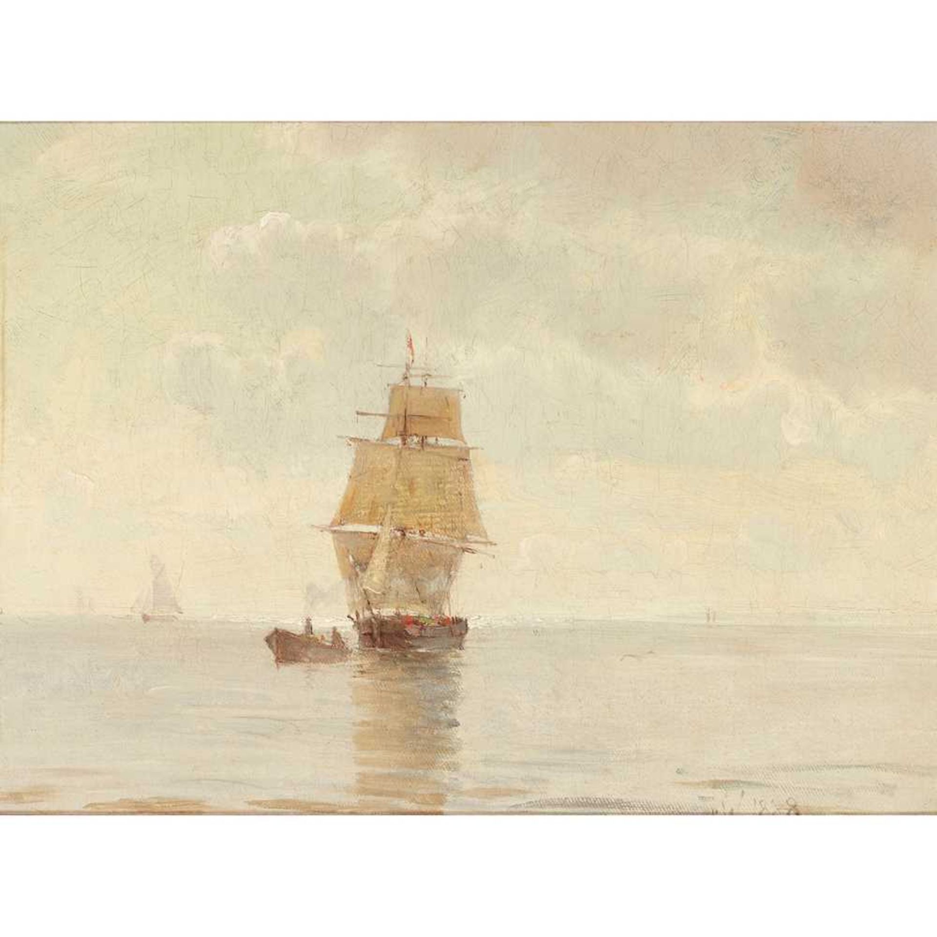 FREDERIK JULIUS AUGUST WINTHER (DANISH 1853-1916) SHIPPING IN CALM SEAS