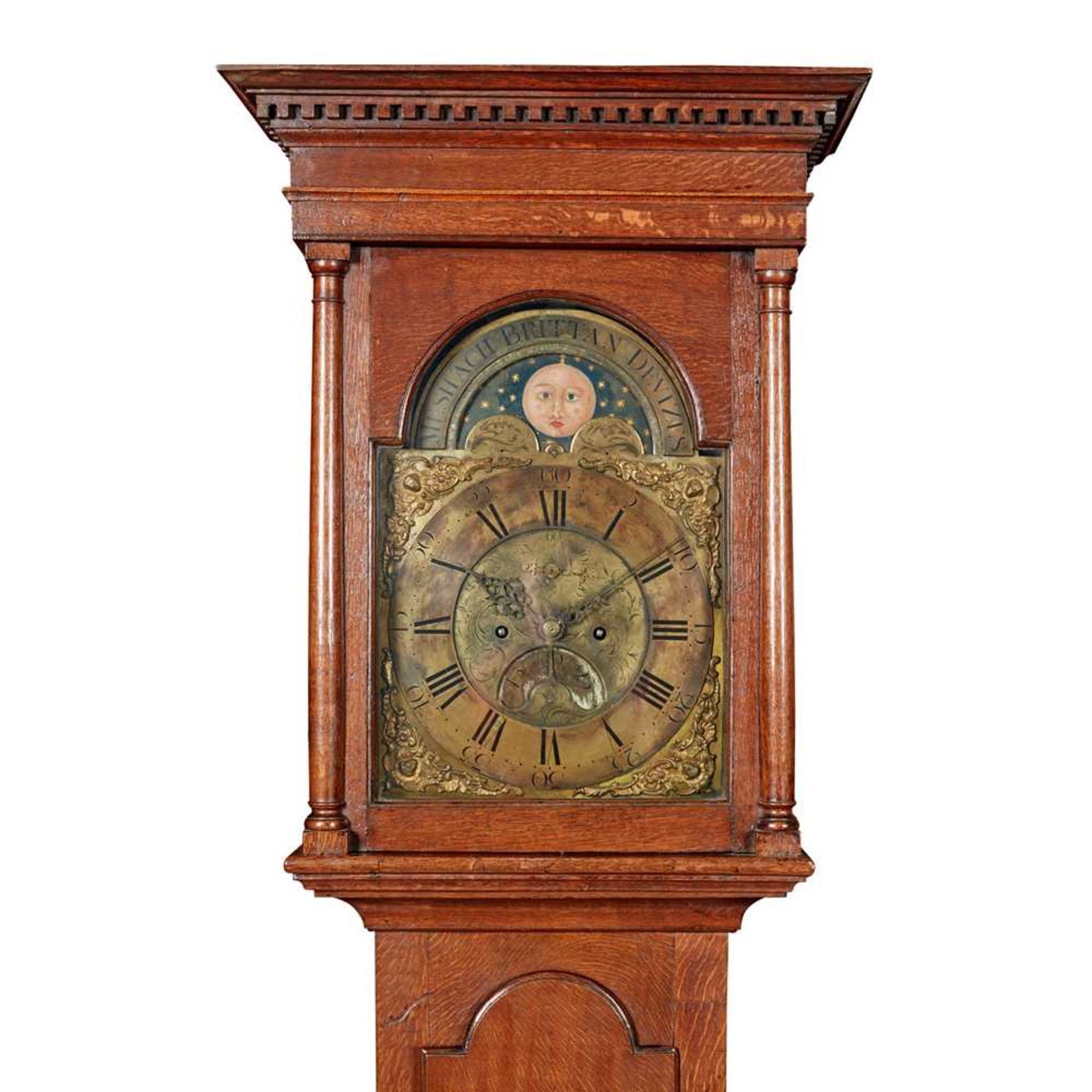 GEORGE III OAK MOONPHASE LONGCASE CLOCK, MESHACH BRITTAN, DEVIZES 18TH CENTURY - Bild 2 aus 54