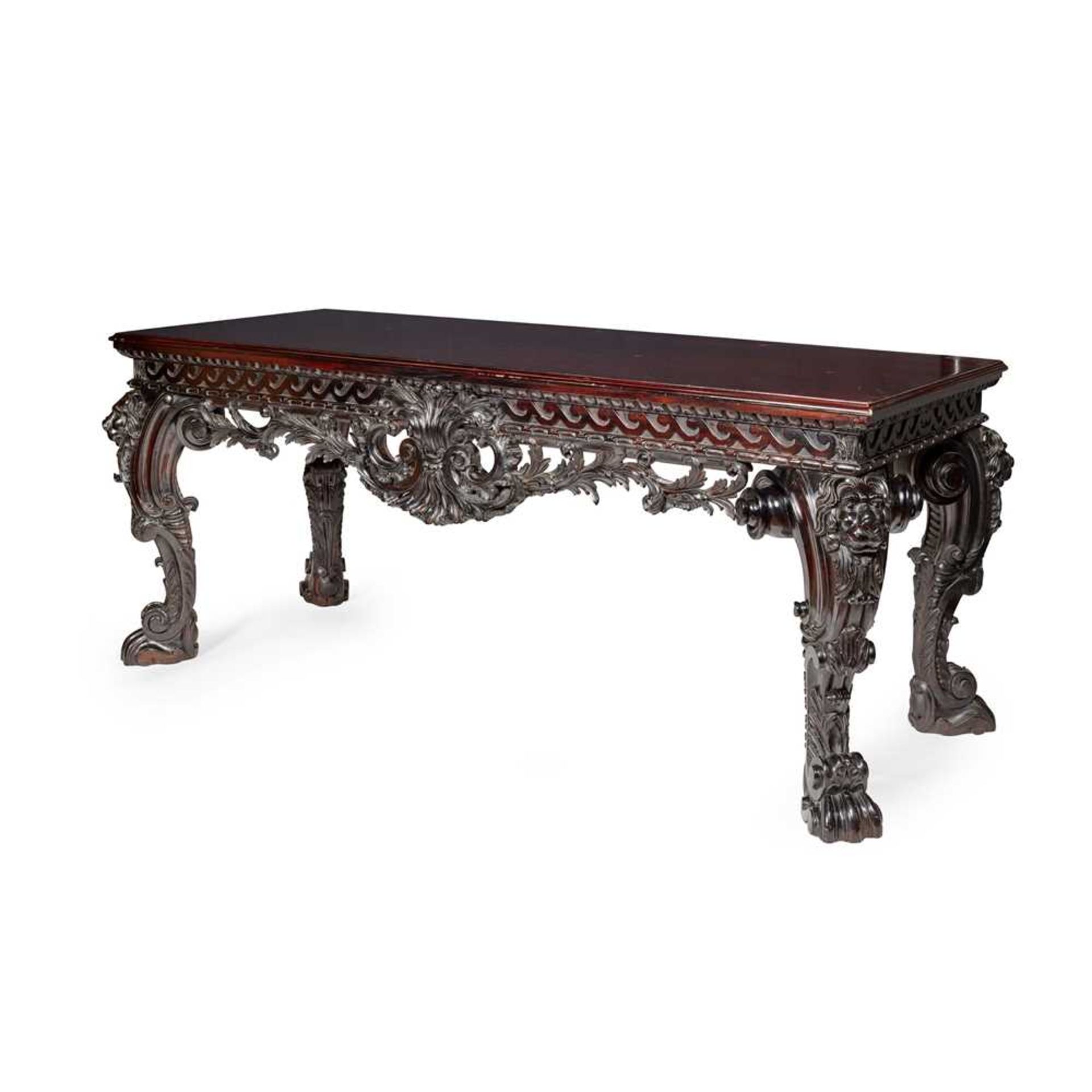 GEORGE II STYLE 'BRIGHTLING PARK' STAINED MAHOGANY HALL TABLE MODERN