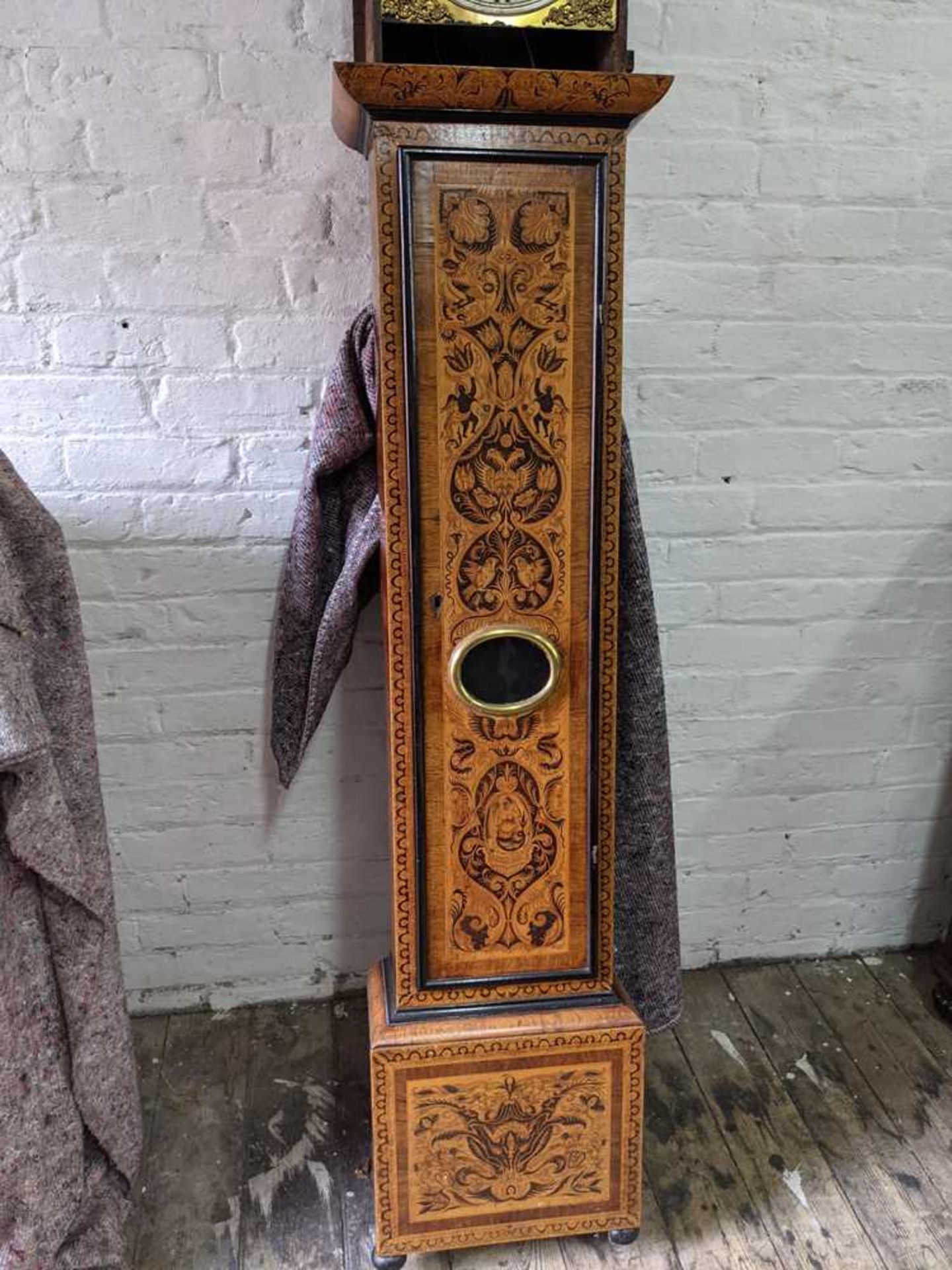 RARE SCOTTISH EBONY, ROSEWOOD AND ELM MARQUETRY MONTH-GOING LONGCASE CLOCK, ANDREW BROWN [BROUN] EDI - Bild 30 aus 55