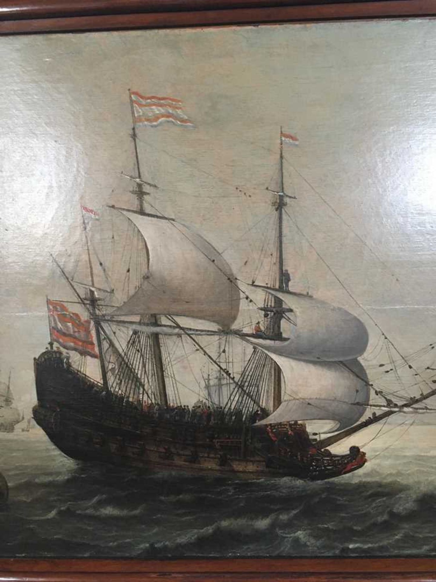 ATTRIBUTED TO SIMON DE VLIEGER (DUTCH C.1600-1653) DUTCH MAN-O-WAR UNDER FULL SAIL - Image 12 of 21