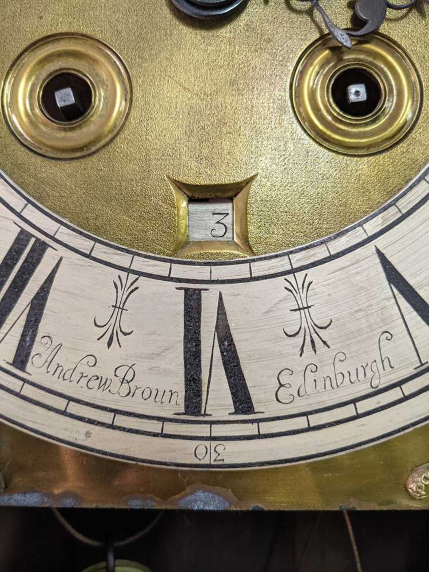 RARE SCOTTISH EBONY, ROSEWOOD AND ELM MARQUETRY MONTH-GOING LONGCASE CLOCK, ANDREW BROWN [BROUN] EDI - Bild 8 aus 55