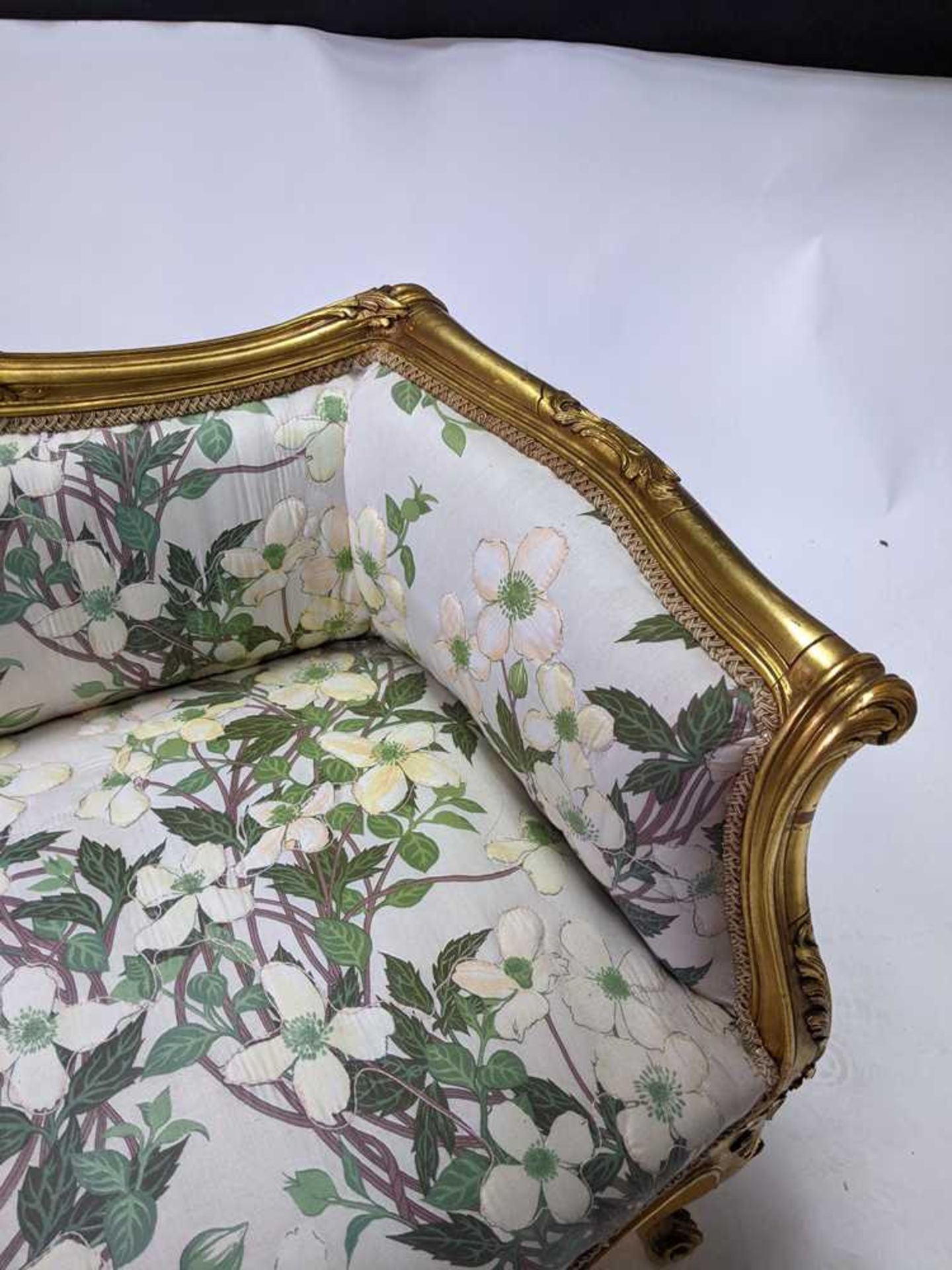 ROCOCO REVIVAL GILTWOOD WINDOW SEAT 19TH CENTURY - Image 9 of 11