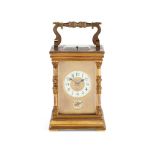 FRENCH BRASS REPEATER ALARM CARRIAGE CLOCK LATE 19TH CENTURY