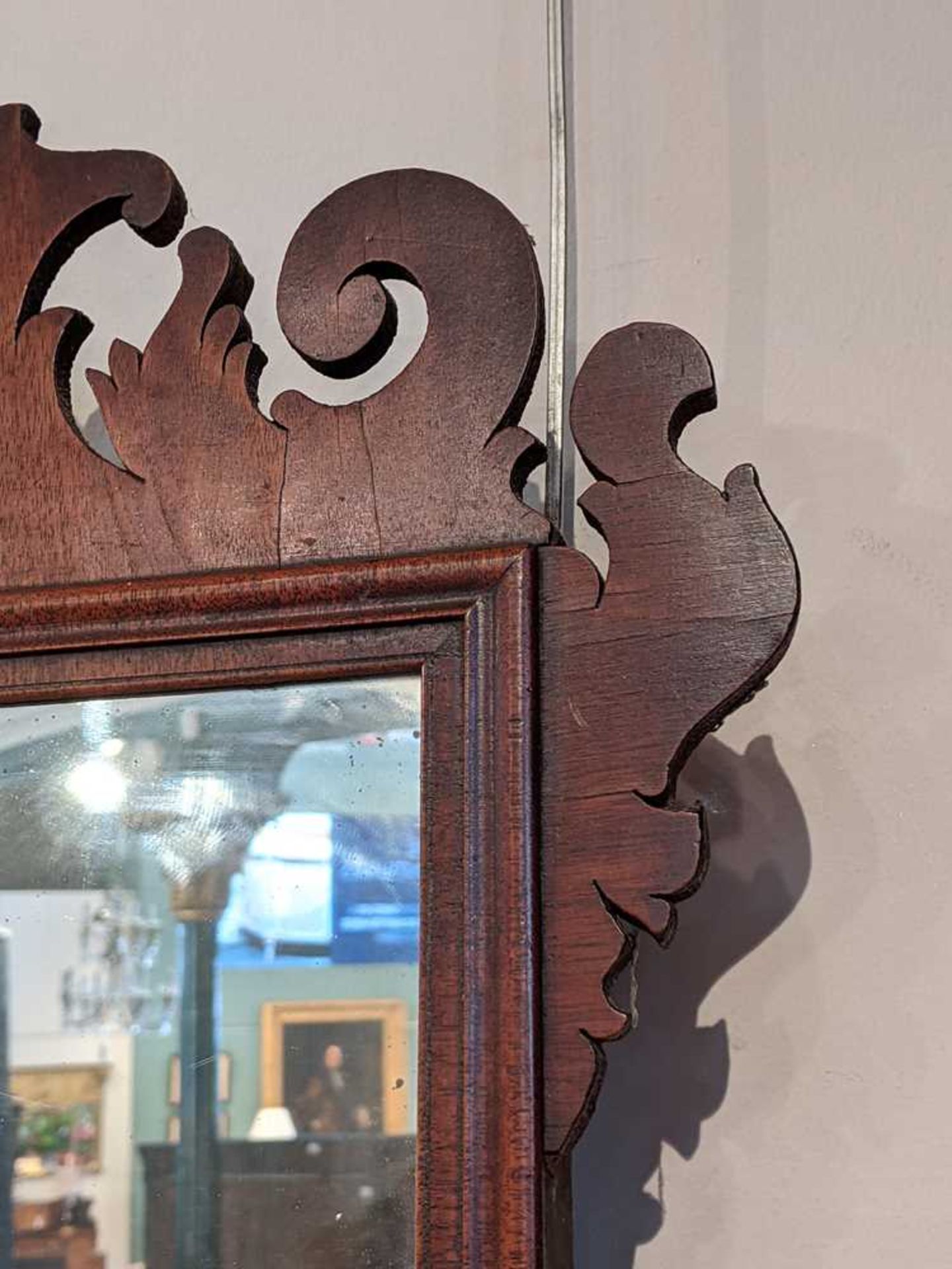 GEORGIAN SMALL WALNUT MIRROR 18TH CENTURY - Bild 7 aus 8