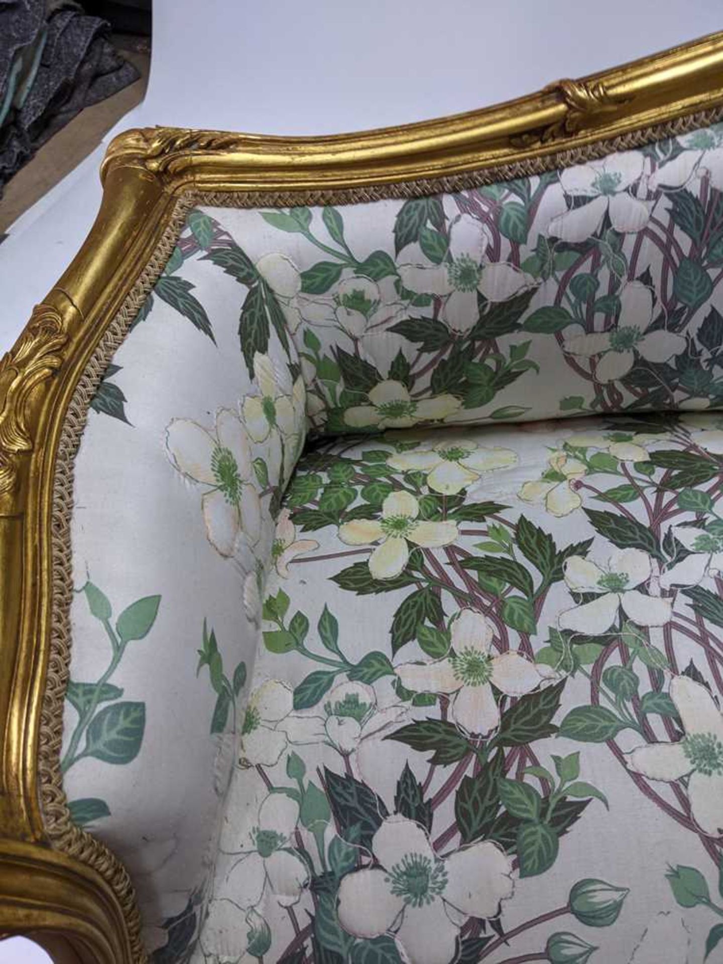ROCOCO REVIVAL GILTWOOD WINDOW SEAT 19TH CENTURY - Image 11 of 11