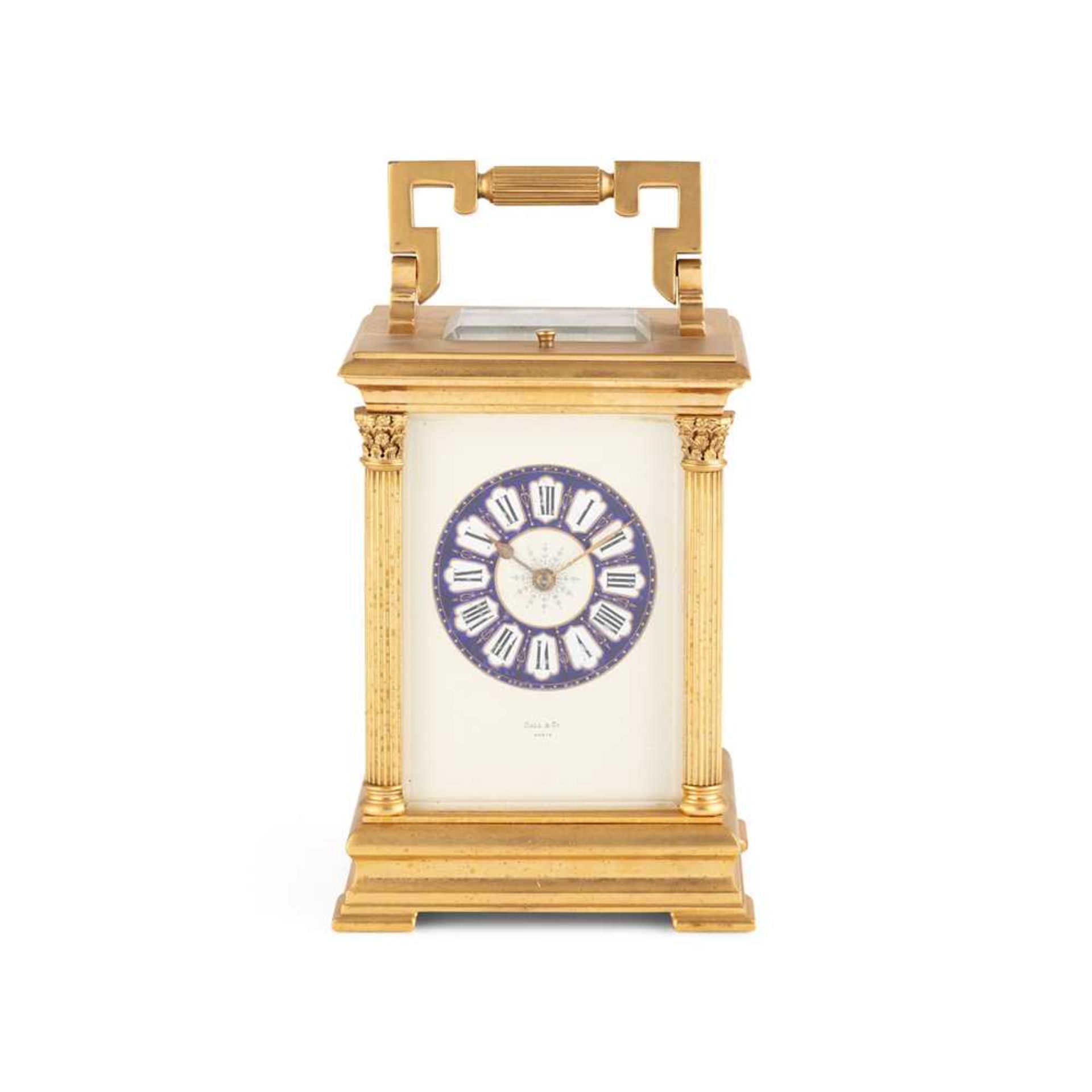 FRENCH BRASS AND ENAMEL REPEATER CARRIAGE CLOCK LATE 19TH CENTURY - Image 2 of 10