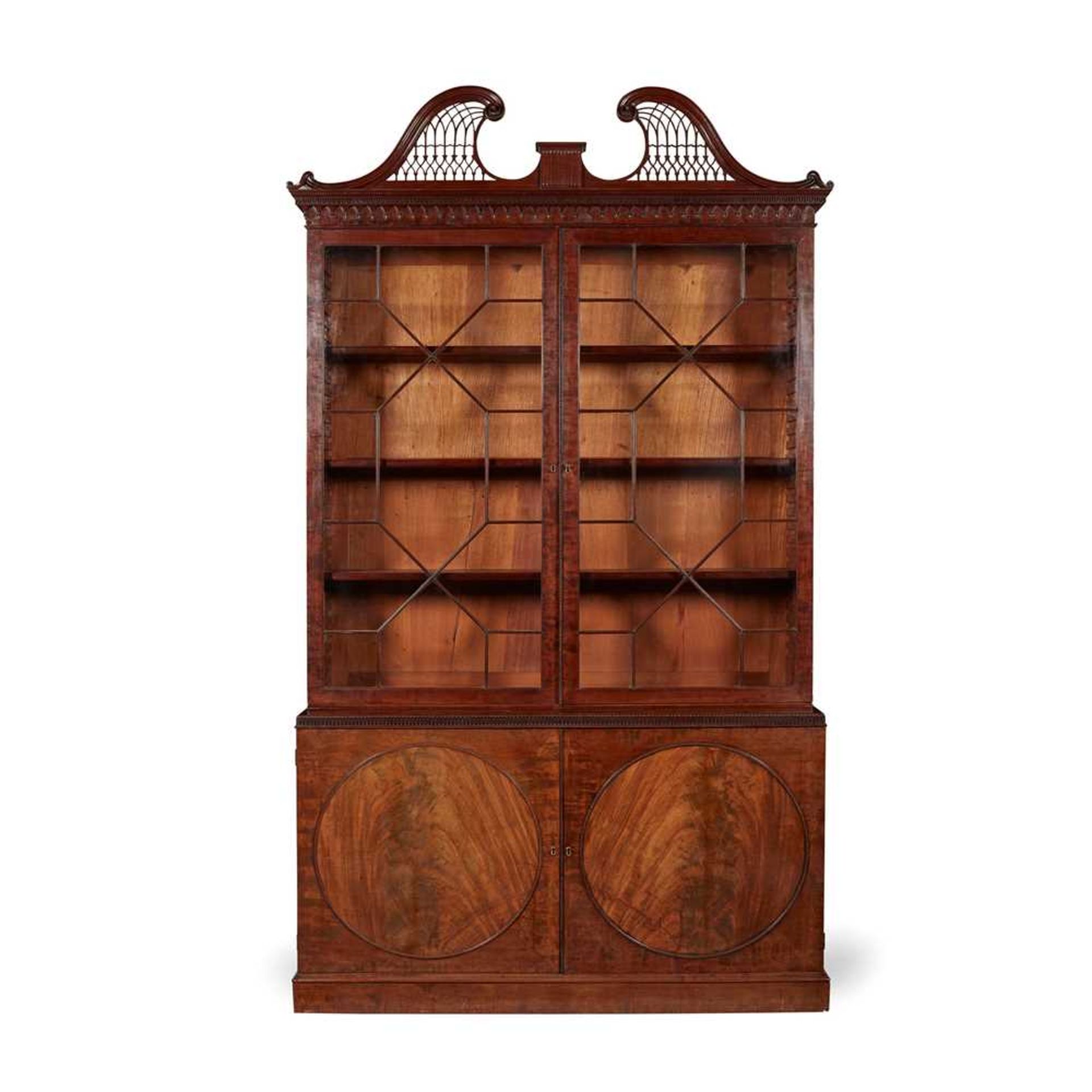 SCOTTISH GEORGE III MAHOGANY BOOKCASE CABINET, ATTRIBUTED TO THE WORKSHOP OF FRANCIS AND WILLIAM BRO