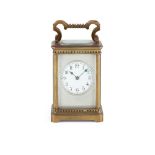 TWO FRENCH BRASS CARRIAGE CLOCKS LATE 19TH CENTURY