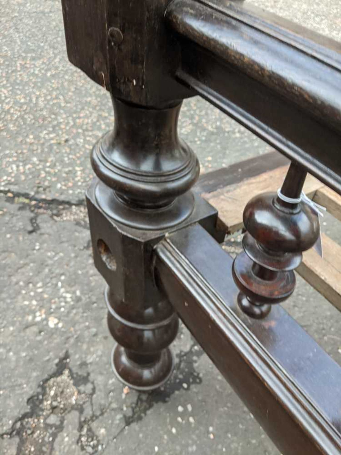 INDO-DUTCH COLONIAL CARVED AND EBONISED FOUR POSTER BED 19TH CENTURY, PROBABLY CEYLON - Image 6 of 12